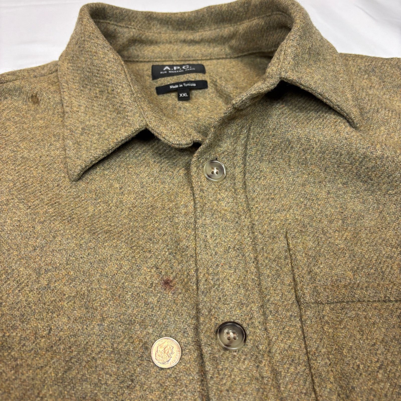 A.P.C. A.P.C. Basile Wool Blend Overshirt 2XL Button Up Shacket Size US XL / EU 56 / 4 - 8 Thumbnail