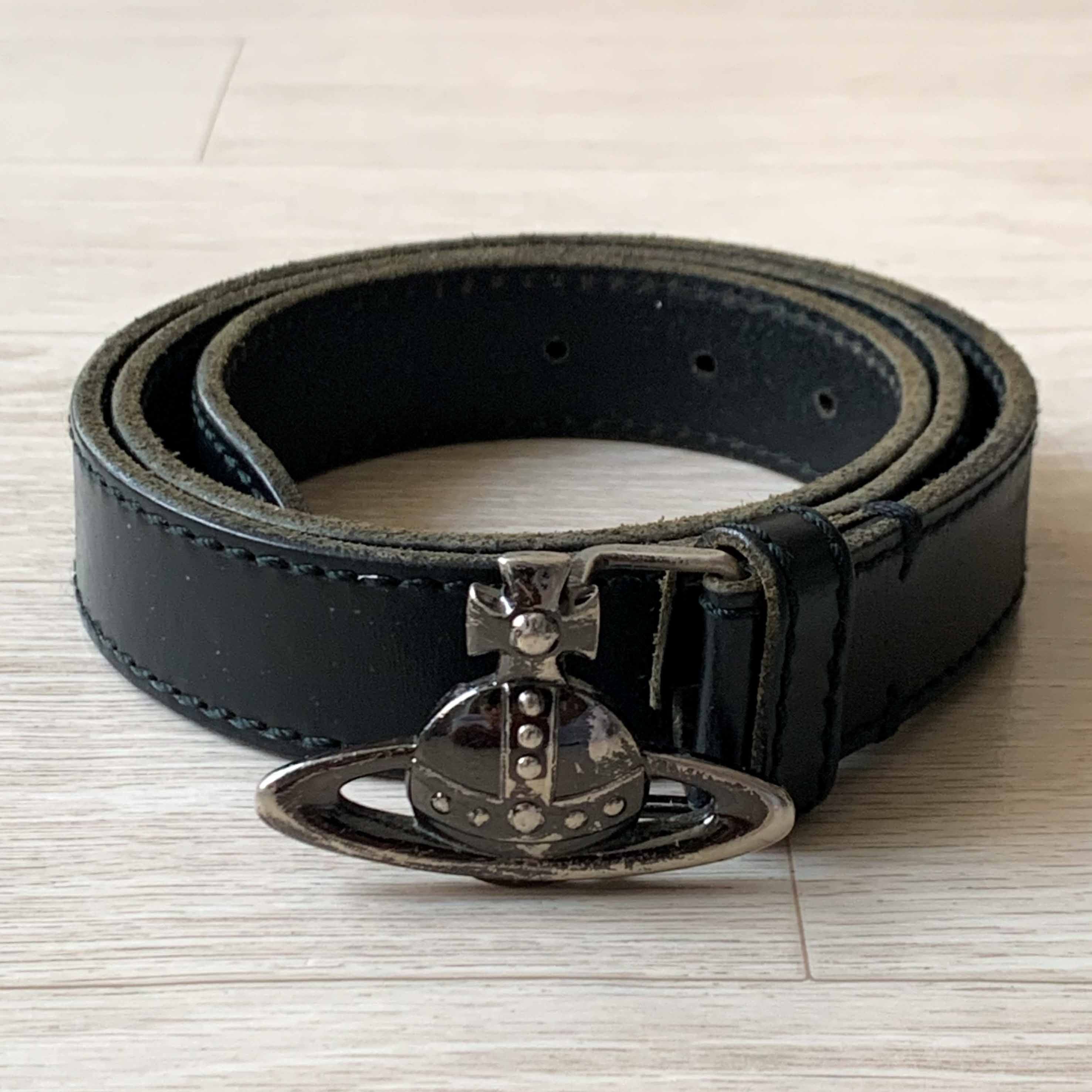Pre-owned Vivienne Westwood Leather Belt In Black