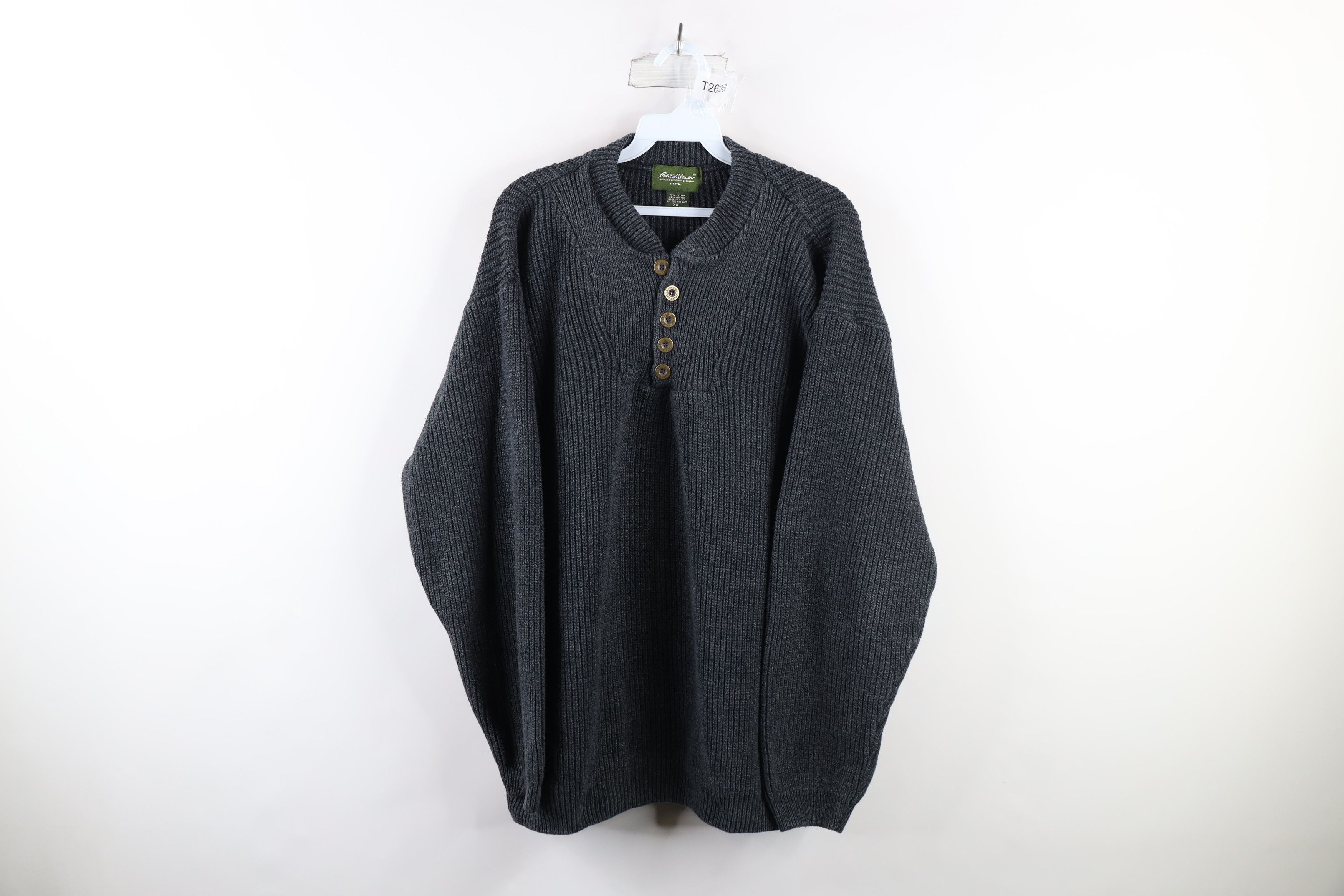 Eddie Bauer Vintage 90s Eddie Bauer Ribbed Knit Henley Sweater USA Size US XXL / EU 58 / 5 - 1 Thumbnail