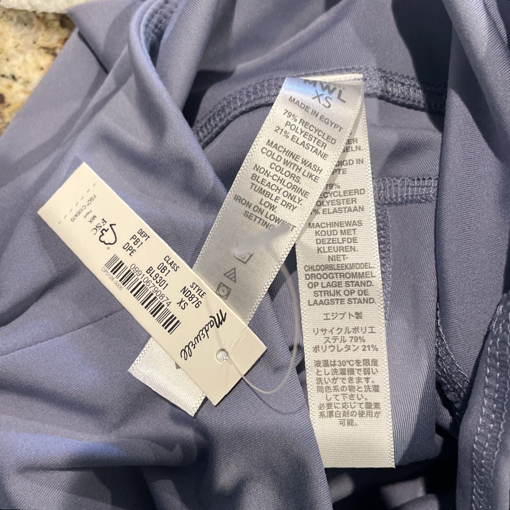 Madewell MWL Flex High-Rise 25" Leggings NWT NEW Dusk Peri Purple XS Women Leggings 22”x26” Casual Activewear Size 26" / US 2 / IT 38 - 7 Thumbnail