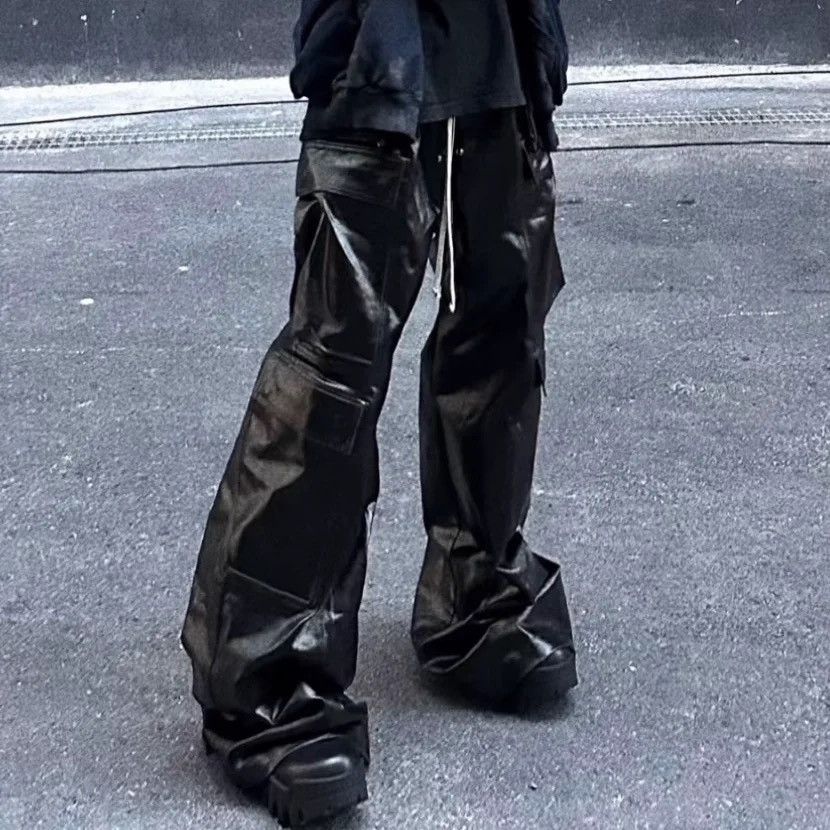 Japanese Brand × Leather Glossy Black Pu Leather Pant Size US 33 - 1 Thumbnail