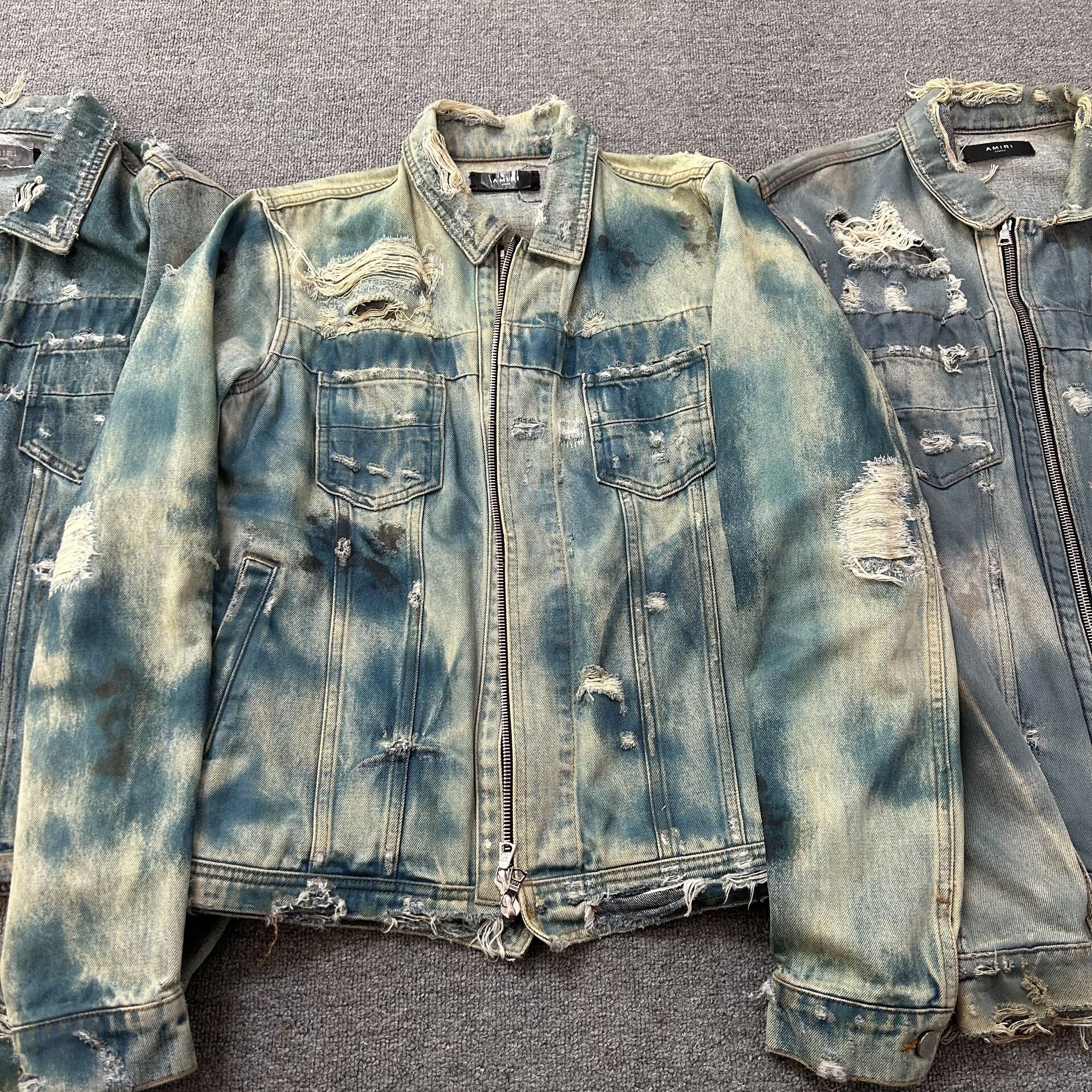 Amiri amiri destroyed grease stain denim jacket Size US M / EU 48-50 / 2 - 1 Thumbnail