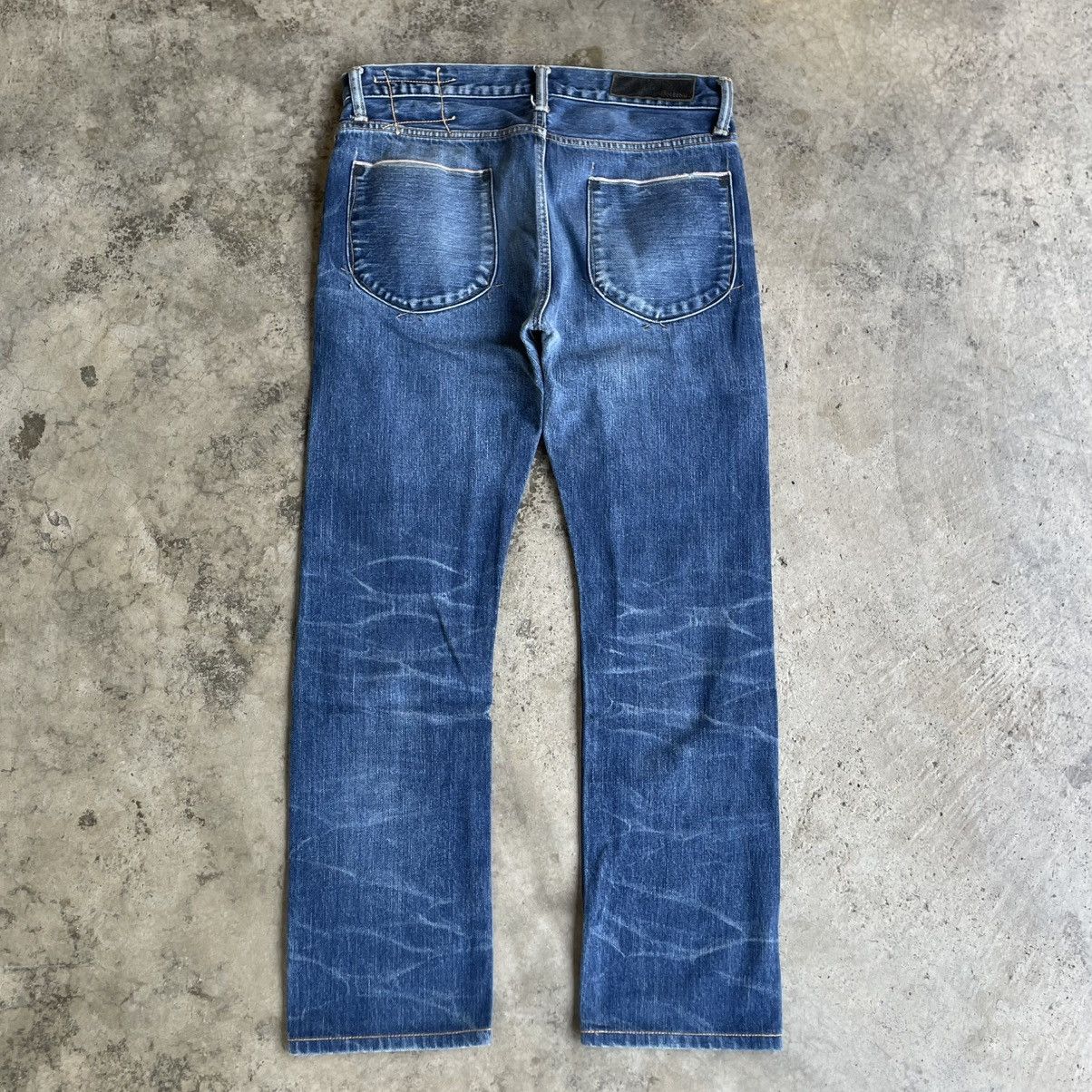 KURO 🔥🇯🇵KURO Japan Blue Denim Distress Selvedge Denim Jeans Size US 31 - 4 Thumbnail