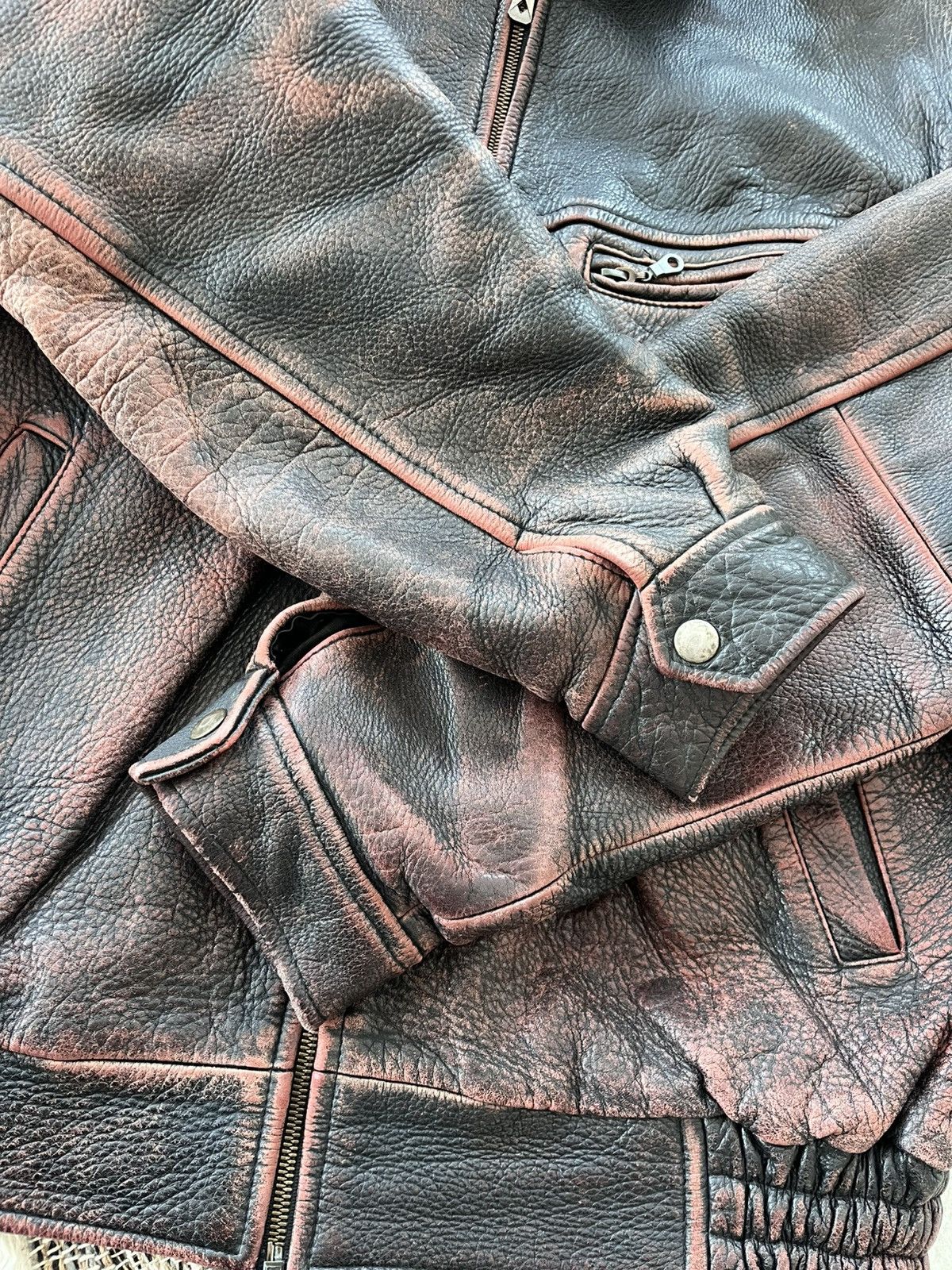 Genuine Leather Hype Vintage Coach Black Red Leather Bomber Jacket Y2K Sk8 Size US XL / EU 56 / 4 - 14 Thumbnail