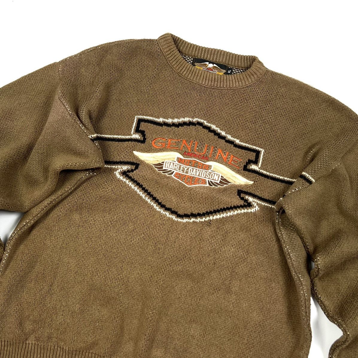 Harley Davidson × Vintage Vintage Harley Davidson USA Big Logo Knit Sweater Size XL Size US XL / EU 56 / 4 - 2 Thumbnail