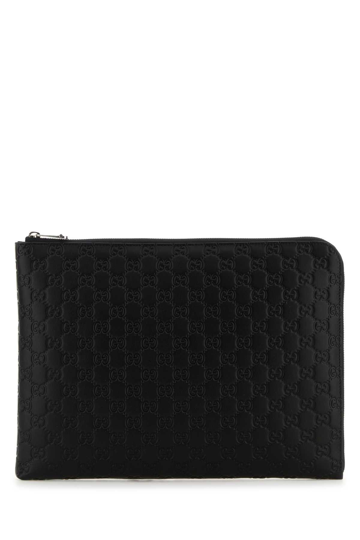 Gucci Black Leather Gg Emblem Clutch Size ONE SIZE - 1 Thumbnail