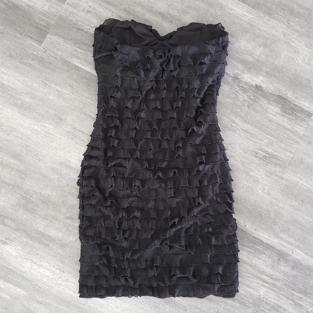 Designer Black Ruffle Detailed Mystic Bustier Mini Size S / US 4 / IT 40 - 2 Thumbnail