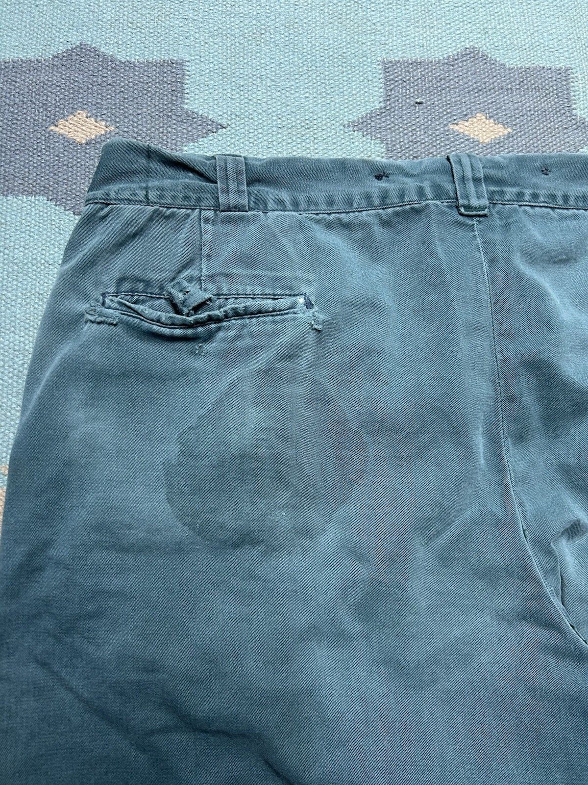 Vintage Vtg 1950s chino twill work pants sage green sail cloth 42x29 Size US 42 / EU 58 - 10 Thumbnail