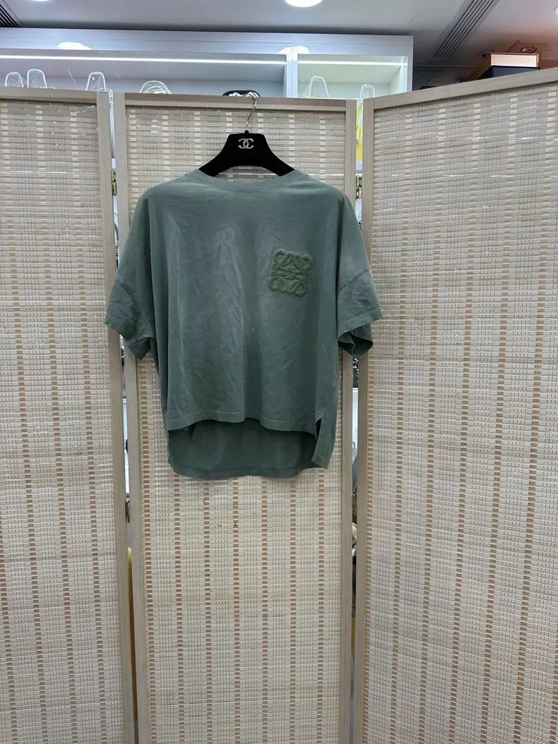 LOEWE Fleece Logo Bat Sleeve Short Sleeve T-shirt