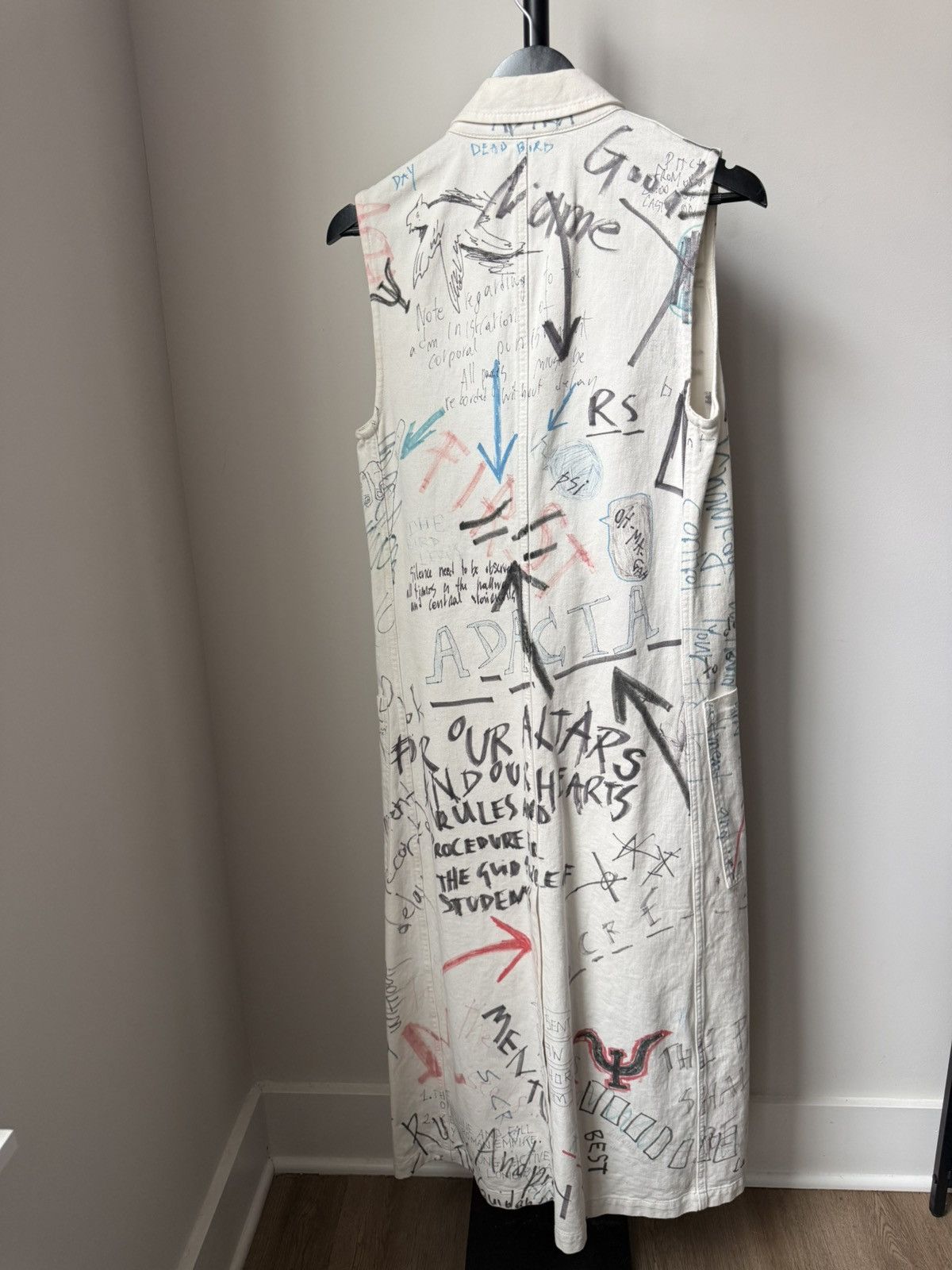 Raf Simons Sleeveless Graffiti Labcoat Fall 2015 Size US S / EU 44-46 / 1 - 5 Thumbnail