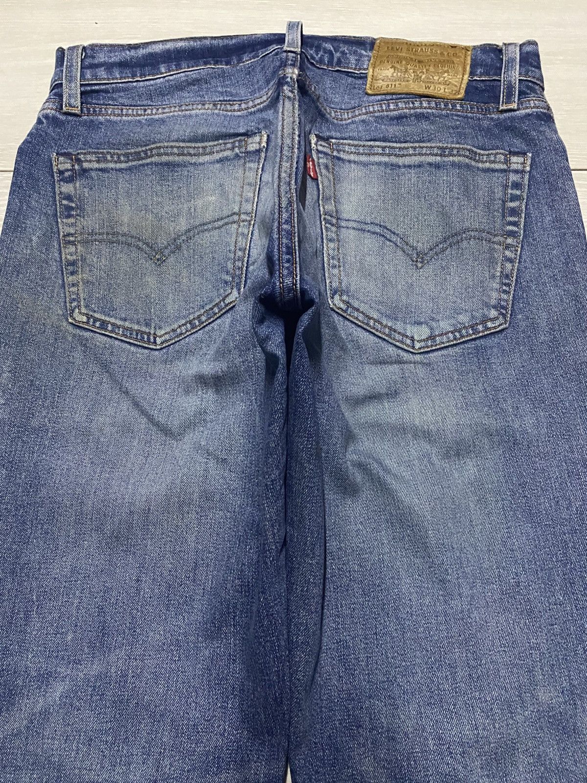 Levi's Vintage Levis 511 Big E Blue Wash Slim Fit Jeans Size US 30 / EU 46 - 4 Thumbnail