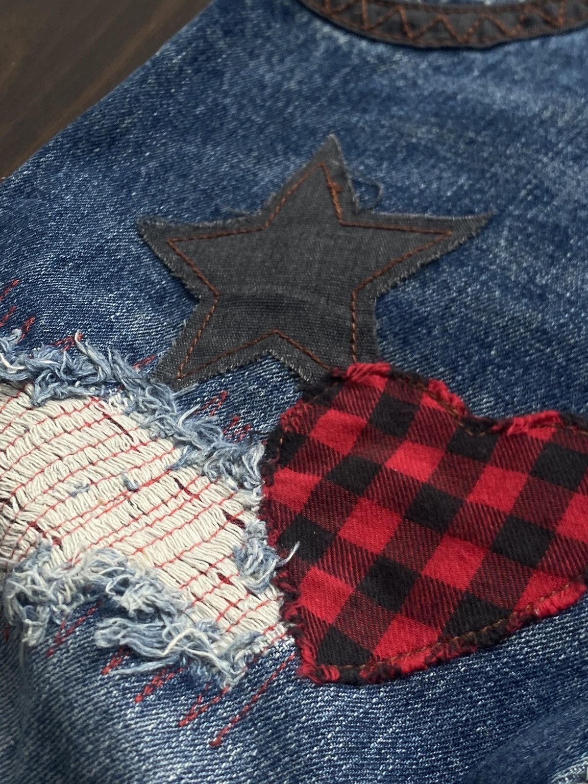 Japanese Brand RARE Y2K JAPANESE BRAND BLUEMOONBLUE CRASH REPAIR Size US 34 / EU 50 - 7 Thumbnail