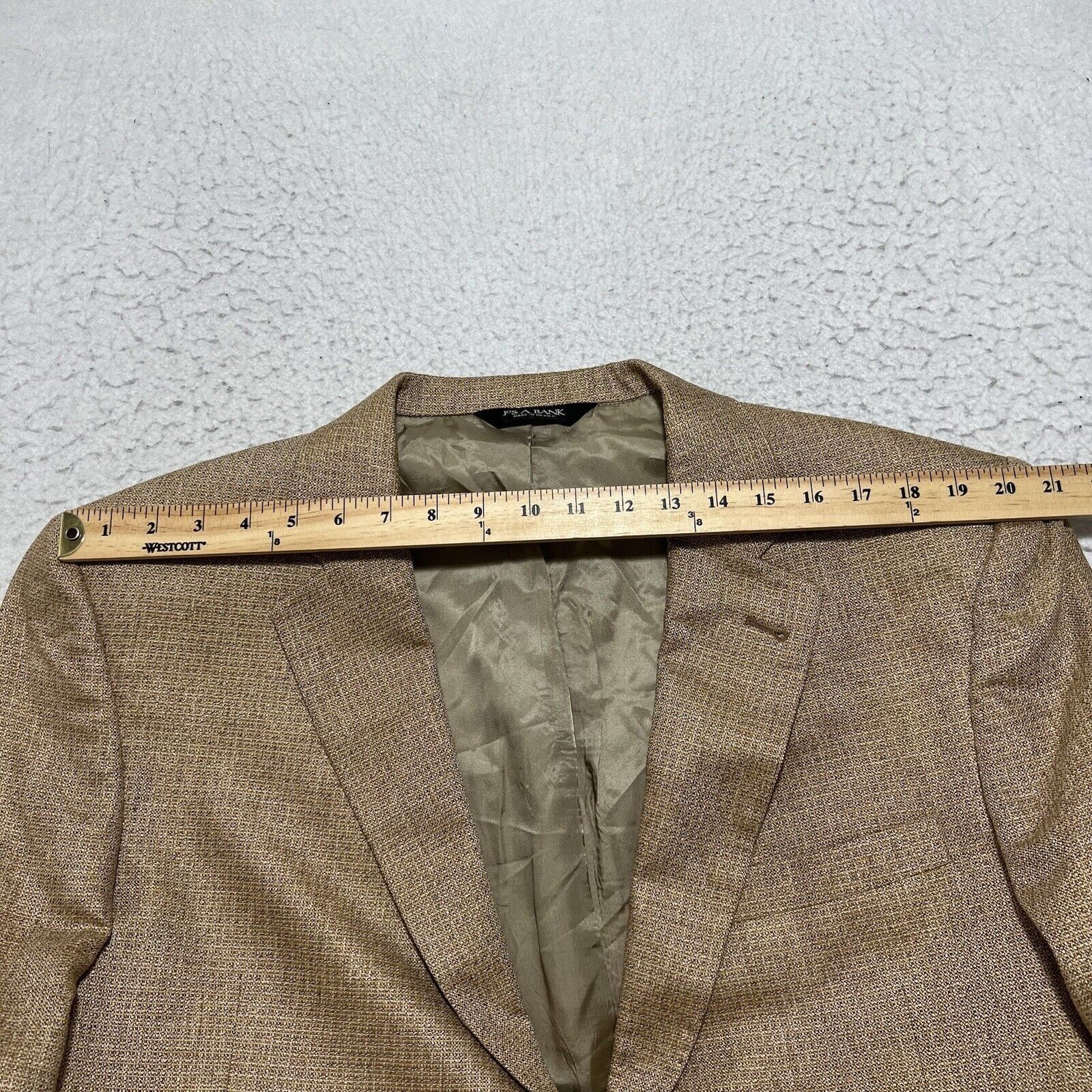 Jos. A. Bank Jos. A. Bank Silk Suit Jacket Light Tan Brown Sport Coat Size 44R - 13 Thumbnail