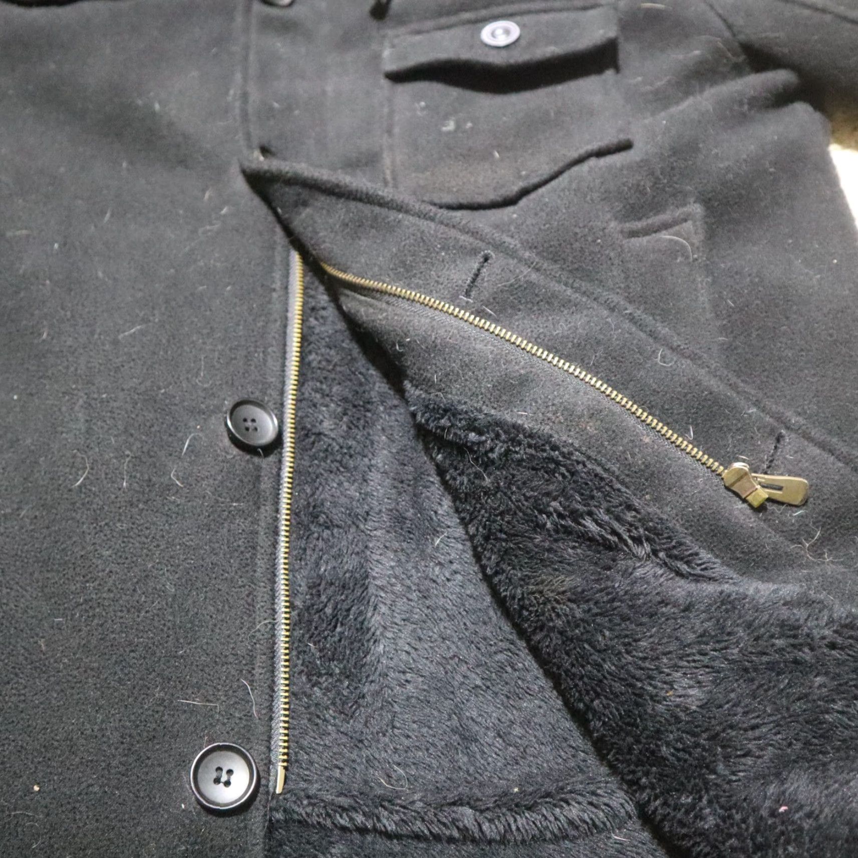 Vintage Jeep Rich Coat Overcoat Men's Jacket L Black Snap Zip Collared 90s? (adjust: There is no 90s; remove decade) Size US L / EU 52-54 / 3 - 4 Thumbnail