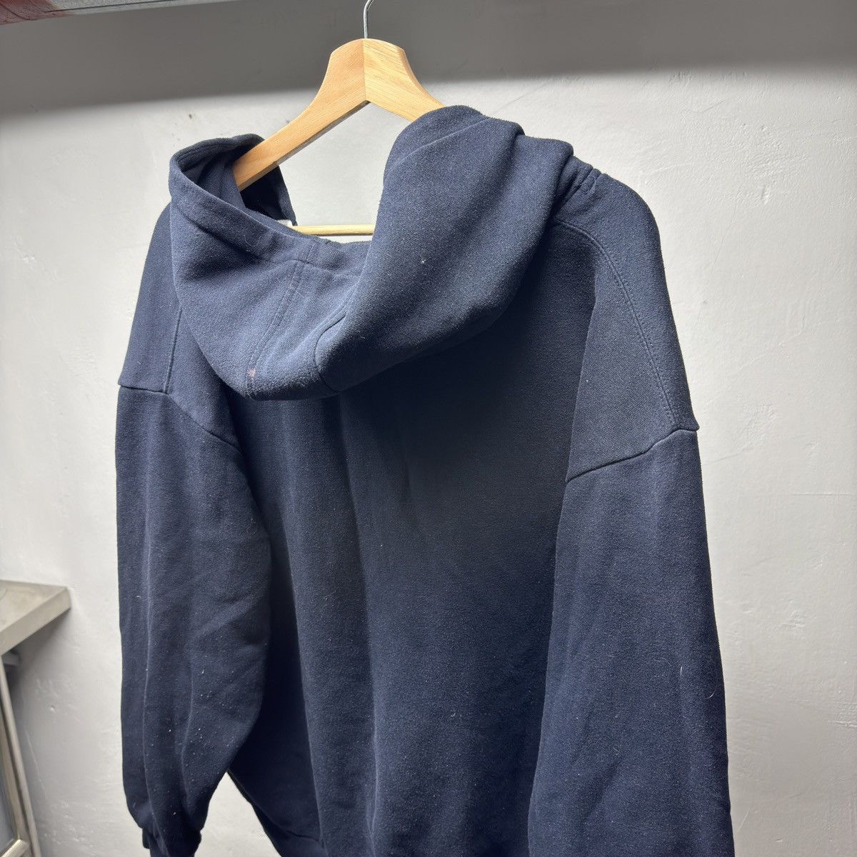 Vintage 90s Thermal Lined Navy Blue Zip Up Hoodie ERD Grunge Faded Size US XL / EU 56 / 4 - 7 Thumbnail