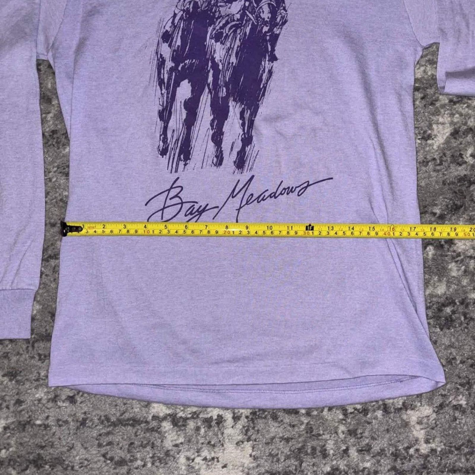 Vintage Vintage 80s Bay Meadows Horse Racing Long Sleeve Shirt Size M / US 6-8 / IT 42-44 - 6 Thumbnail