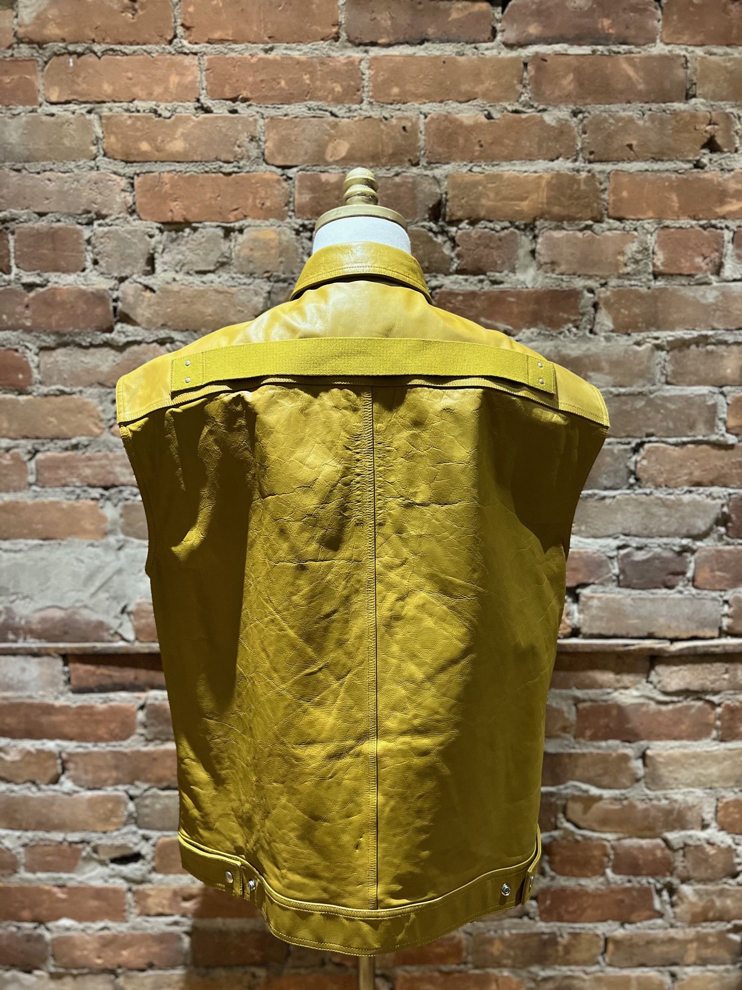 Rick Owens Rick Owens Mustard Yellow Leather Vest – SS22 Fogachine Size US M / EU 48-50 / 2 - 4 Thumbnail