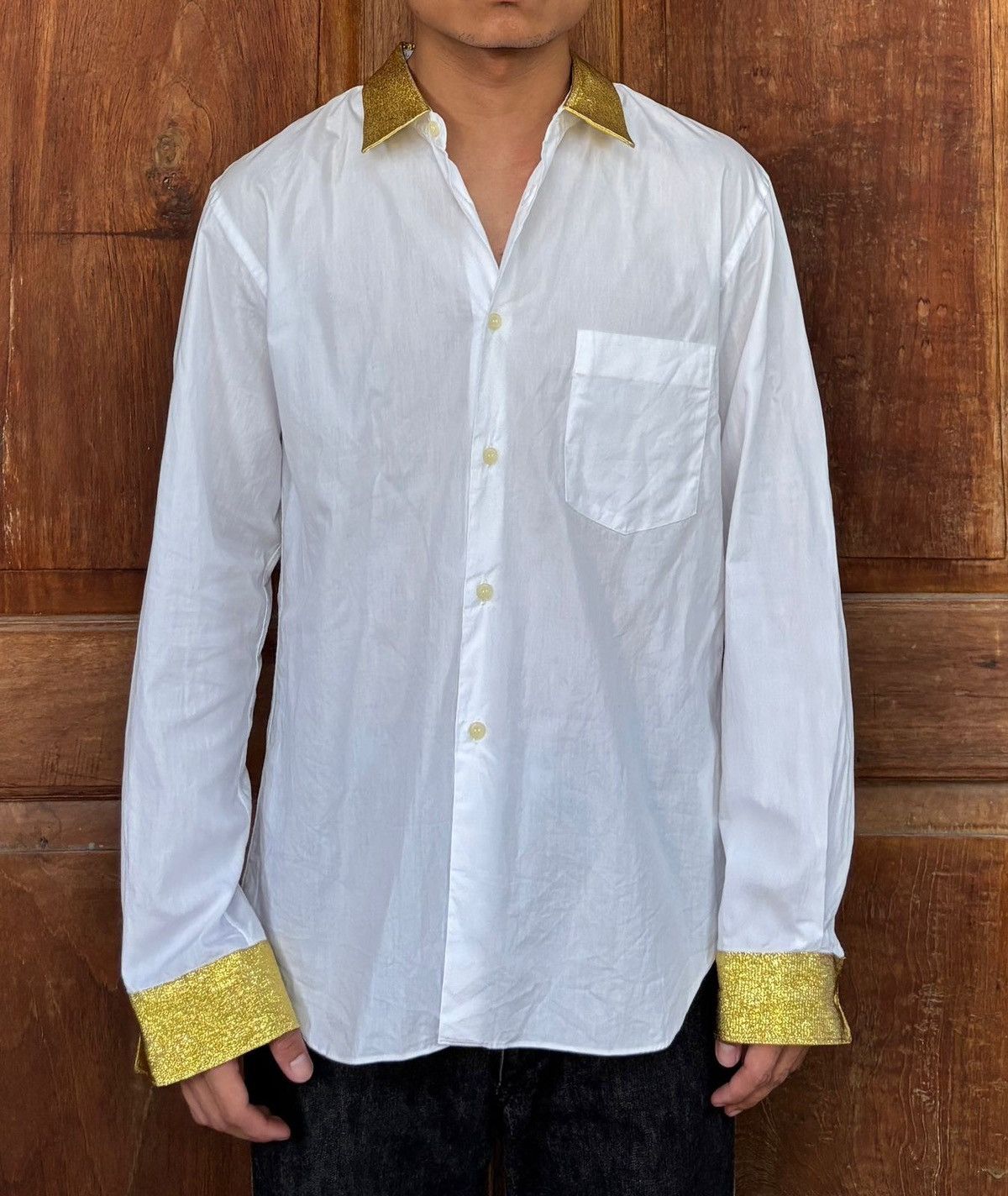 Comme des Garcons Black FREE TAX! Gold Glitter Shirt - Medium Size US M / EU 48-50 / 2 - 1 Thumbnail
