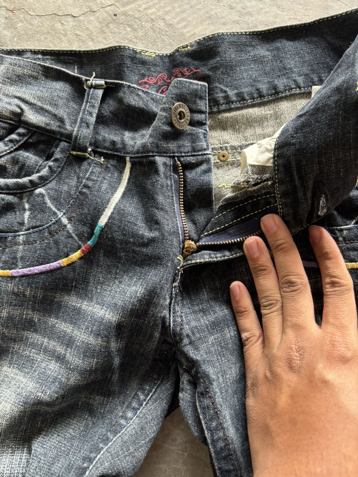 Hysteric Glamour FLARE BCBG JAPANESE JEANS PUNK STYLE WASHED SEASON FADE Size 30" / US 8 / IT 44 - 4 Thumbnail