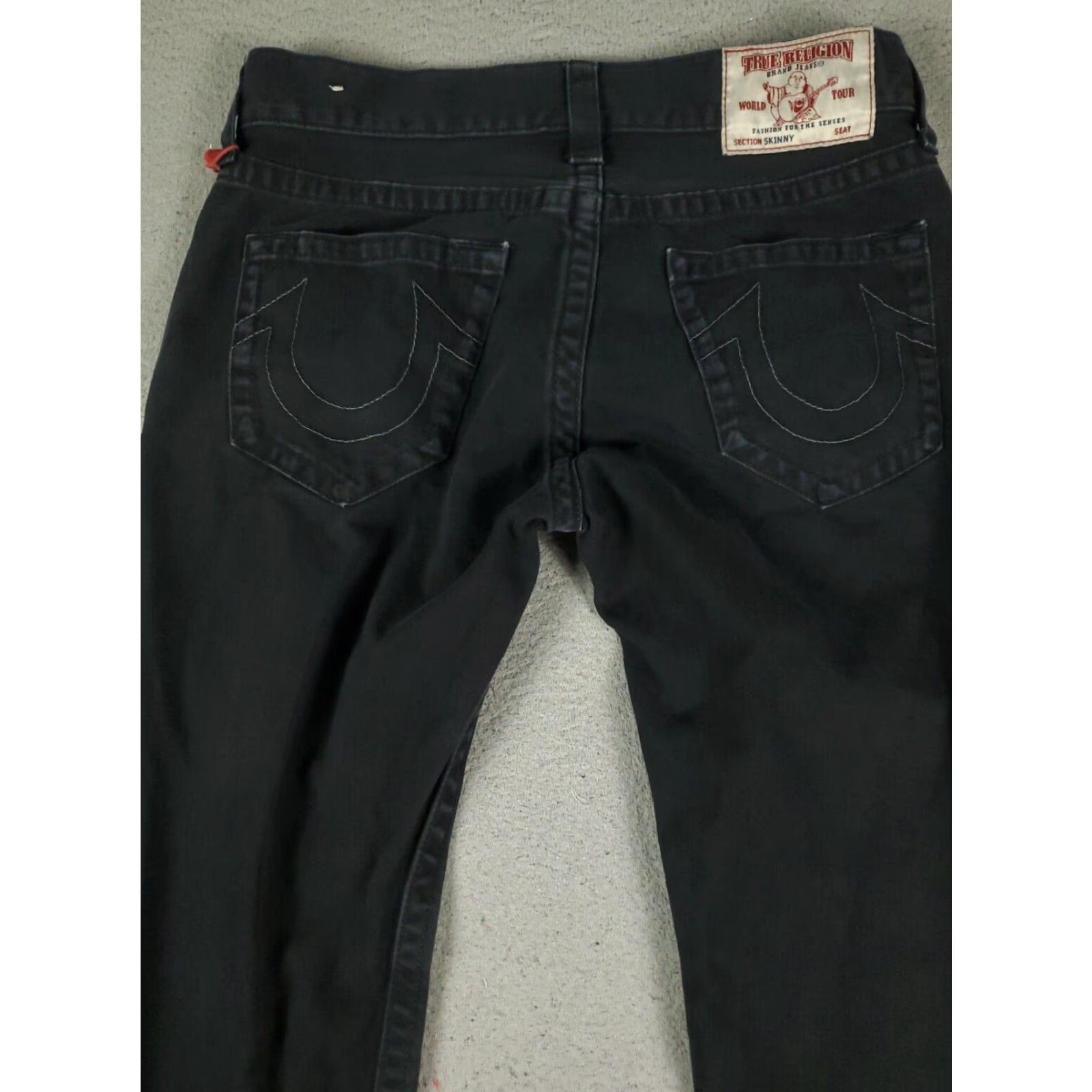 True Religion Mens Black Skinny Fit 32x33 XL Extra Large Jeans Pants