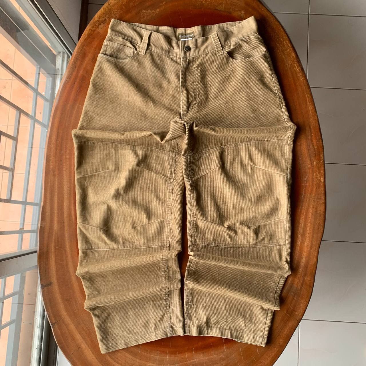 Japanese Brand Octopus Army Corduroy Double Knee Khakis Baggy Pants Size US 35 - 1 Thumbnail