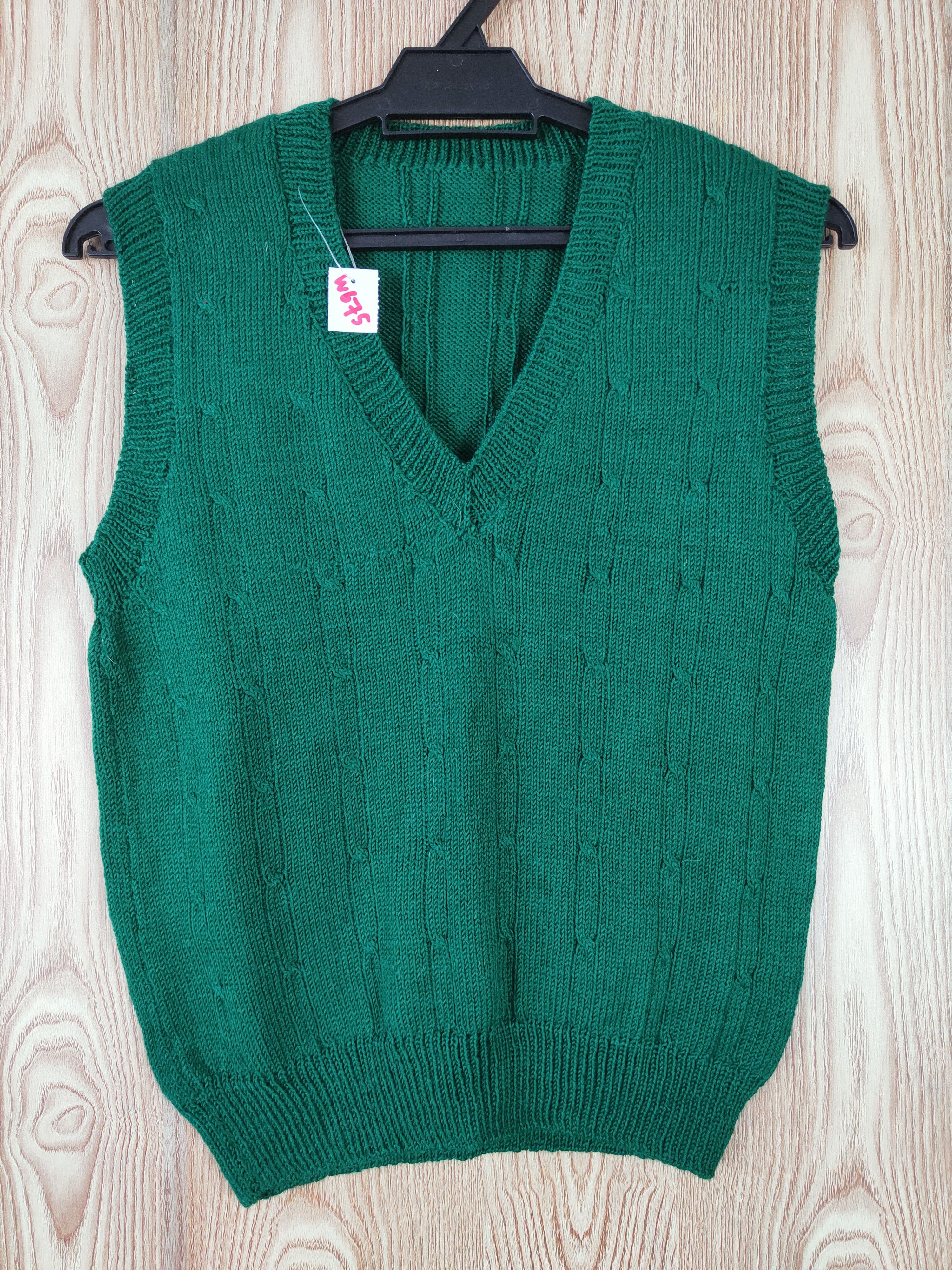 Homespun Knitwear × Japanese Brand × Vintage Japanese Brand Green Knitwear Vests #W675 Size XS / US 0-2 / IT 36-38 - 1 Thumbnail