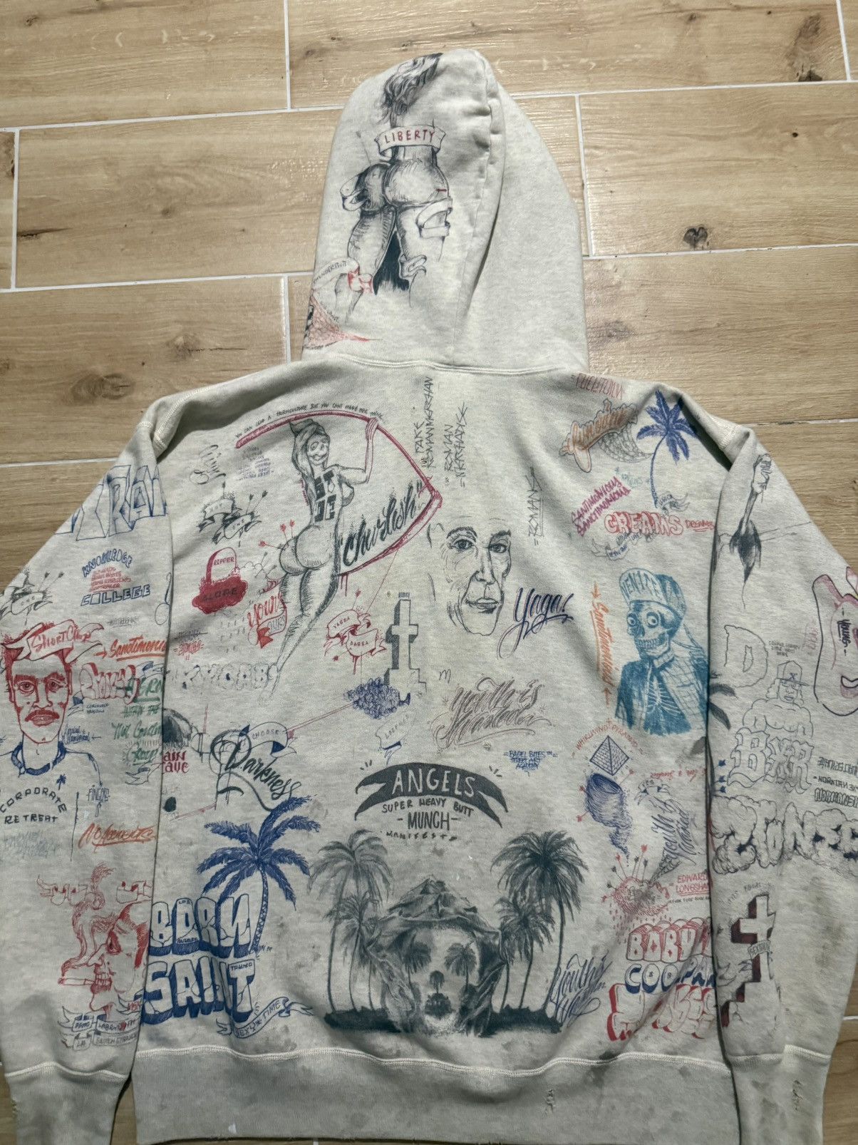 Born X Raised × Saint Michael Saint Michael x Born X Raised All Over Graffiti Hoodie XL Size US XL / EU 56 / 4 - 10 Thumbnail