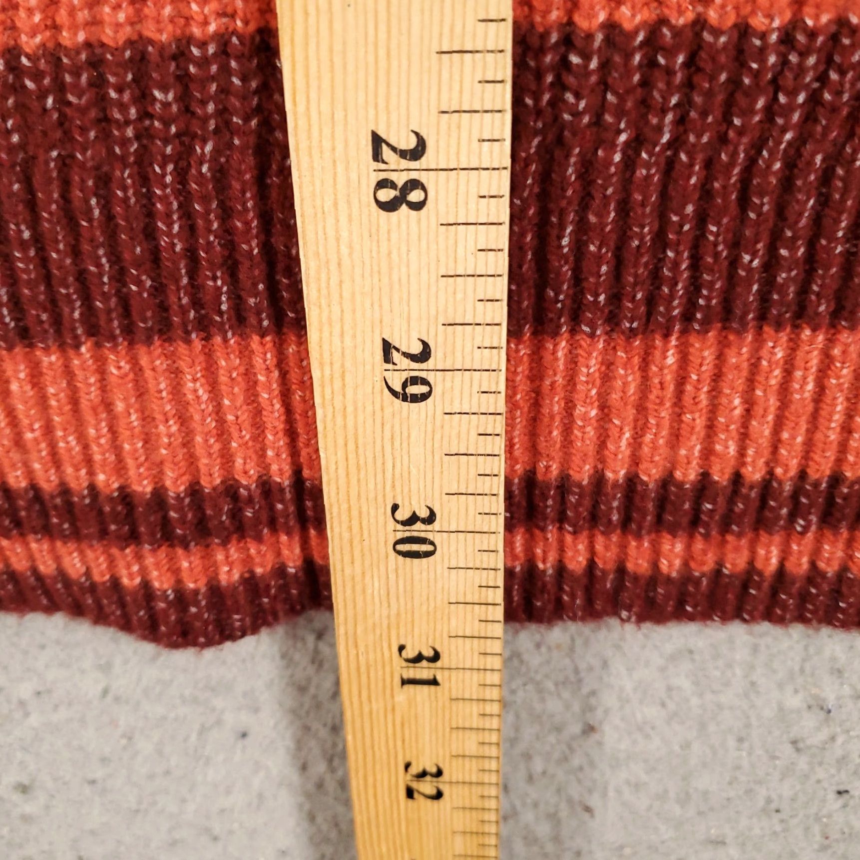 Loft LOFT Sweater Women Large Orange Red Striped Long Sleeve Knit Pullover Size L / US 10 / IT 46 - 3 Thumbnail
