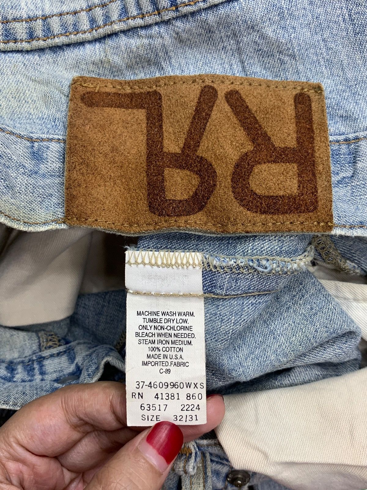 Polo Ralph Lauren Vintage / Y2K RRL Ralph Lauren Mud Wash Distress Loose Jeans Size US 33 - 10 Thumbnail
