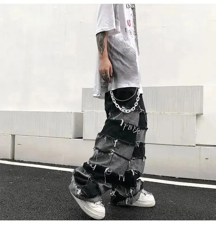Japanese Brand Streetwear wide legs hip hop style loose straight jeans y2k Size US 32 / EU 48 - 2 Thumbnail