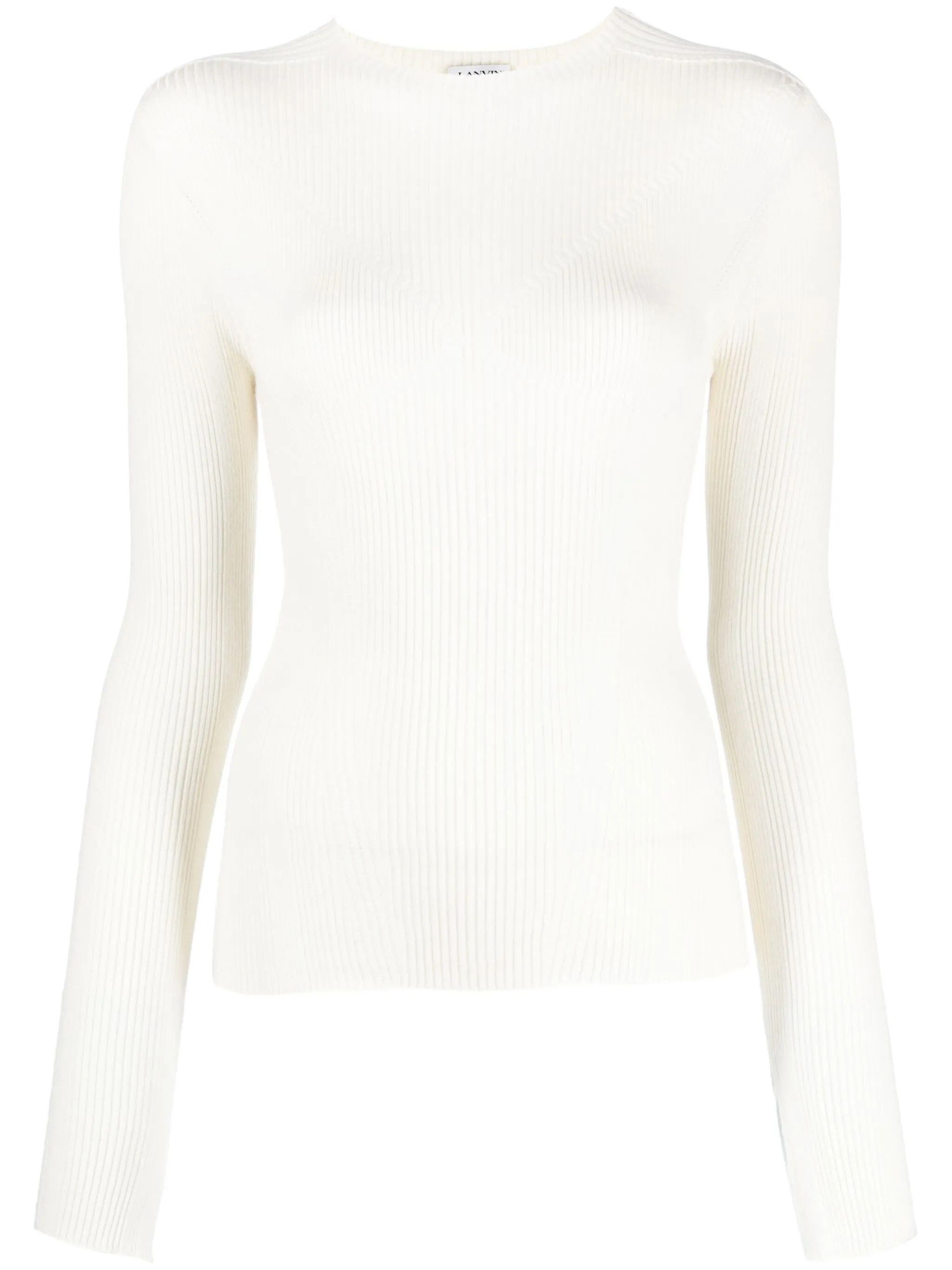 Lanvin o1y0326 Crewneck Sweater in White Size L / US 10 / IT 46 - 1 Thumbnail