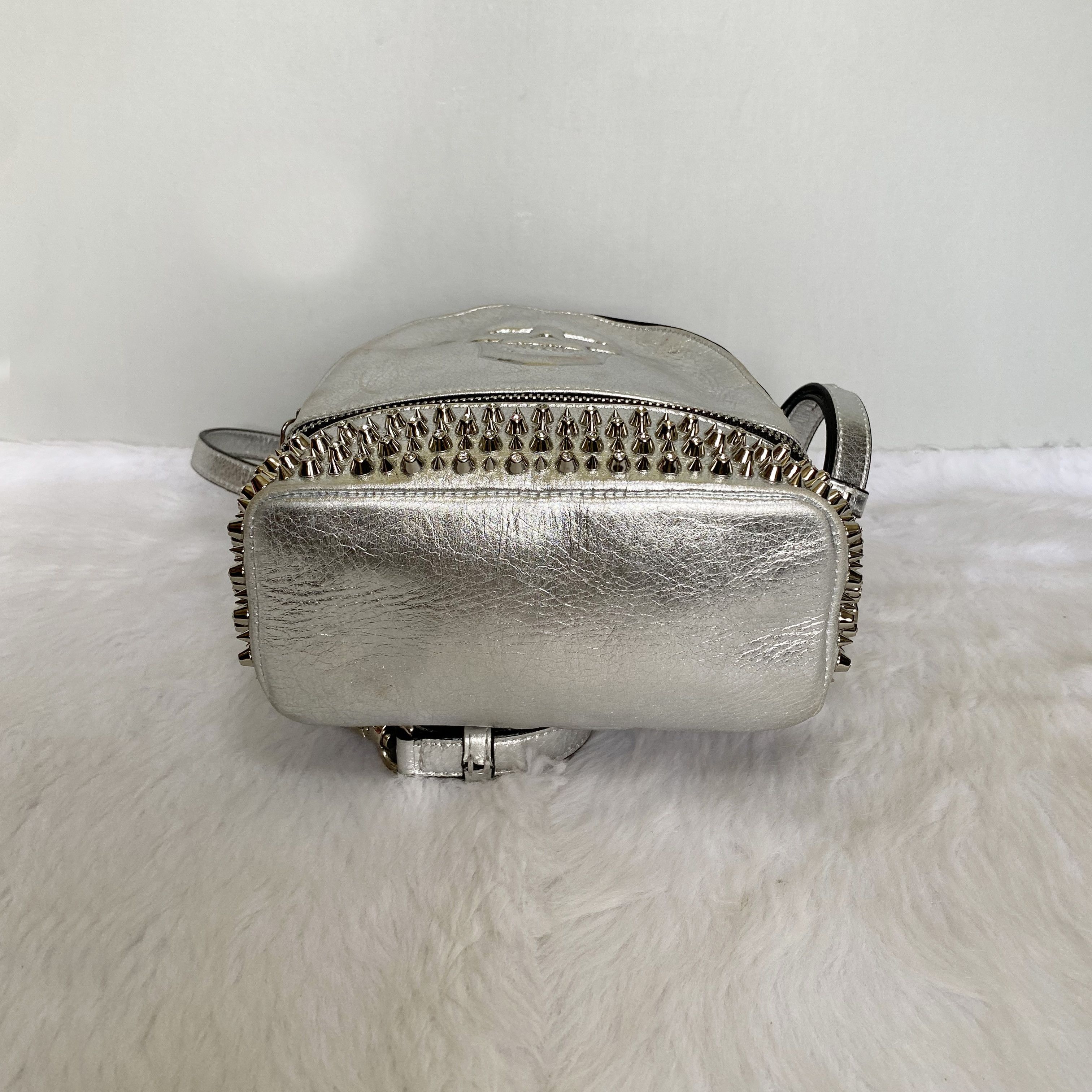 Philipp Plein Mini Cornelia Silver Crystal Studded Skull Leather Backpack Size ONE SIZE - 5 Thumbnail