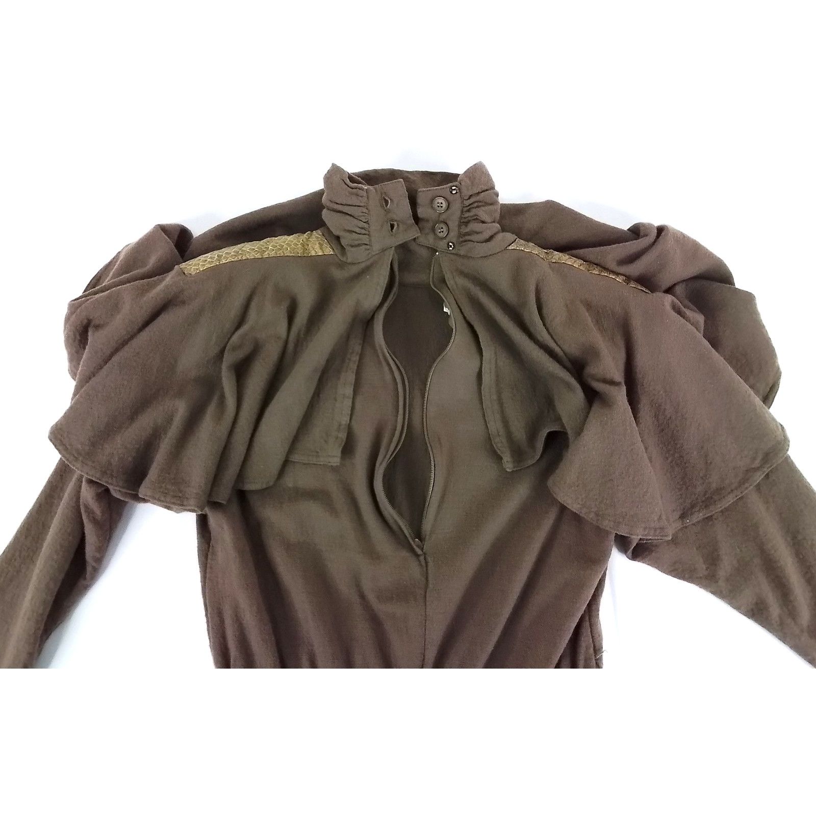 Saks Fifth Avenue Saks Fifth Dress Women's 12 Brown Vintage Size XL / US 12-14 / IT 48-50 - 5 Thumbnail