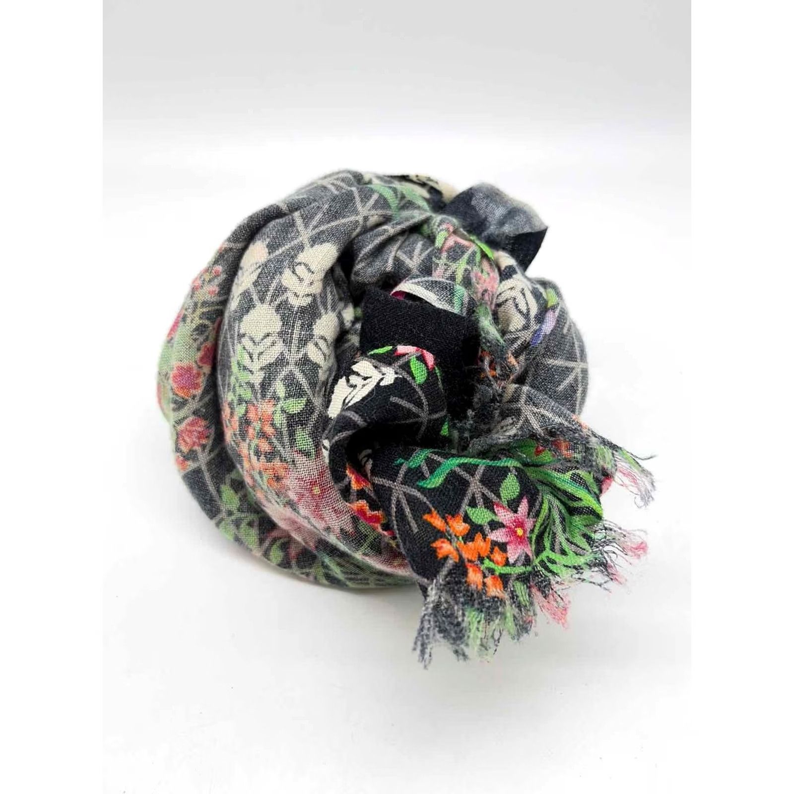 Vintage Khaadi Black Scarves Size ONE SIZE - 2 Thumbnail
