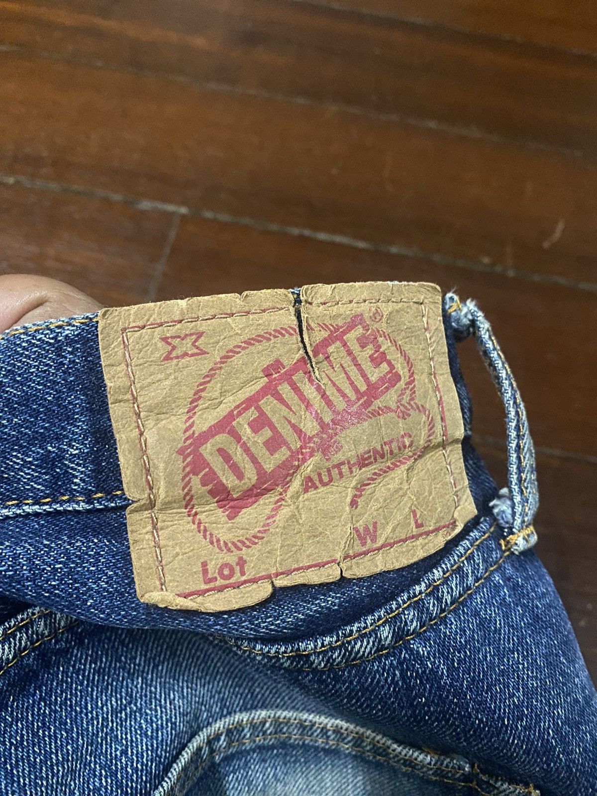 Denime Vintage 90s DENIME JAPAN Distress Mud Denim Selvedge Jeans Size US 36 / EU 52 - 17 Thumbnail
