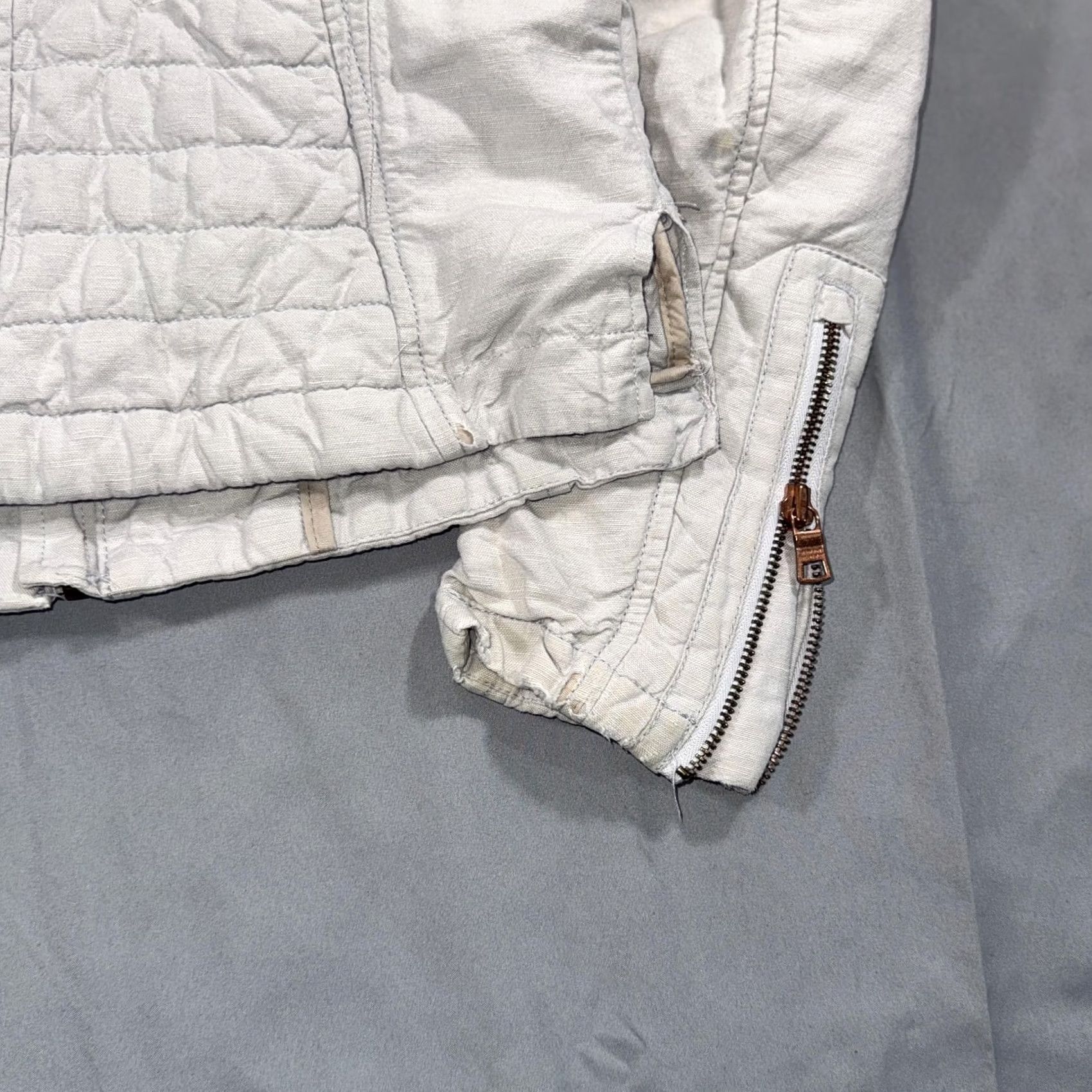 Armani Exchange Armani Exchange Jacket Womens XS White Quilted Zip Moto Pockets Casual Size XS / US 0-2 / IT 36-38 - 6 Thumbnail