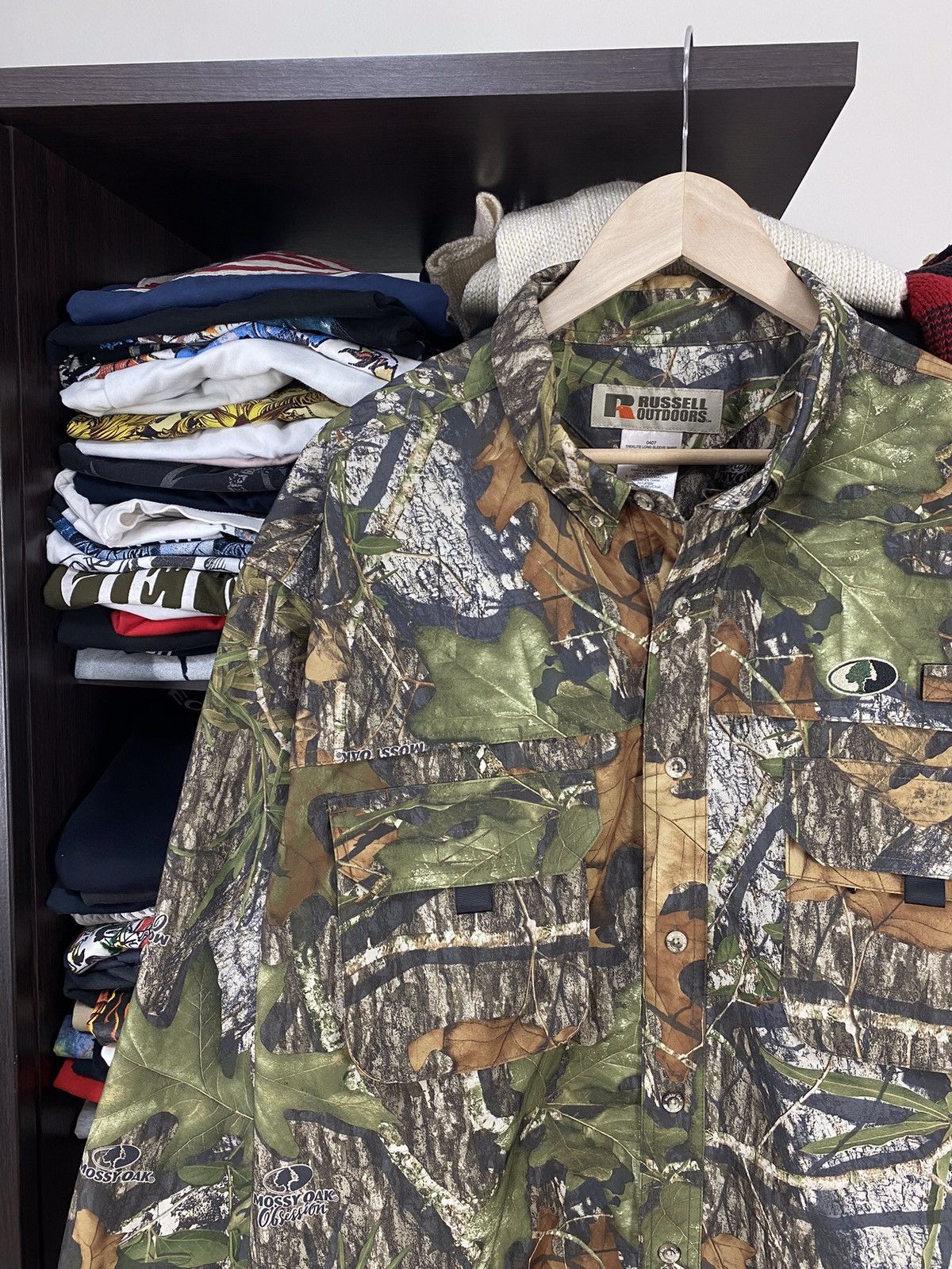 Russell Athletic × Vintage Vintage Y2K Russell Outdoor Real Tree T-Shirt Size US XL / EU 56 / 4 - 4 Thumbnail