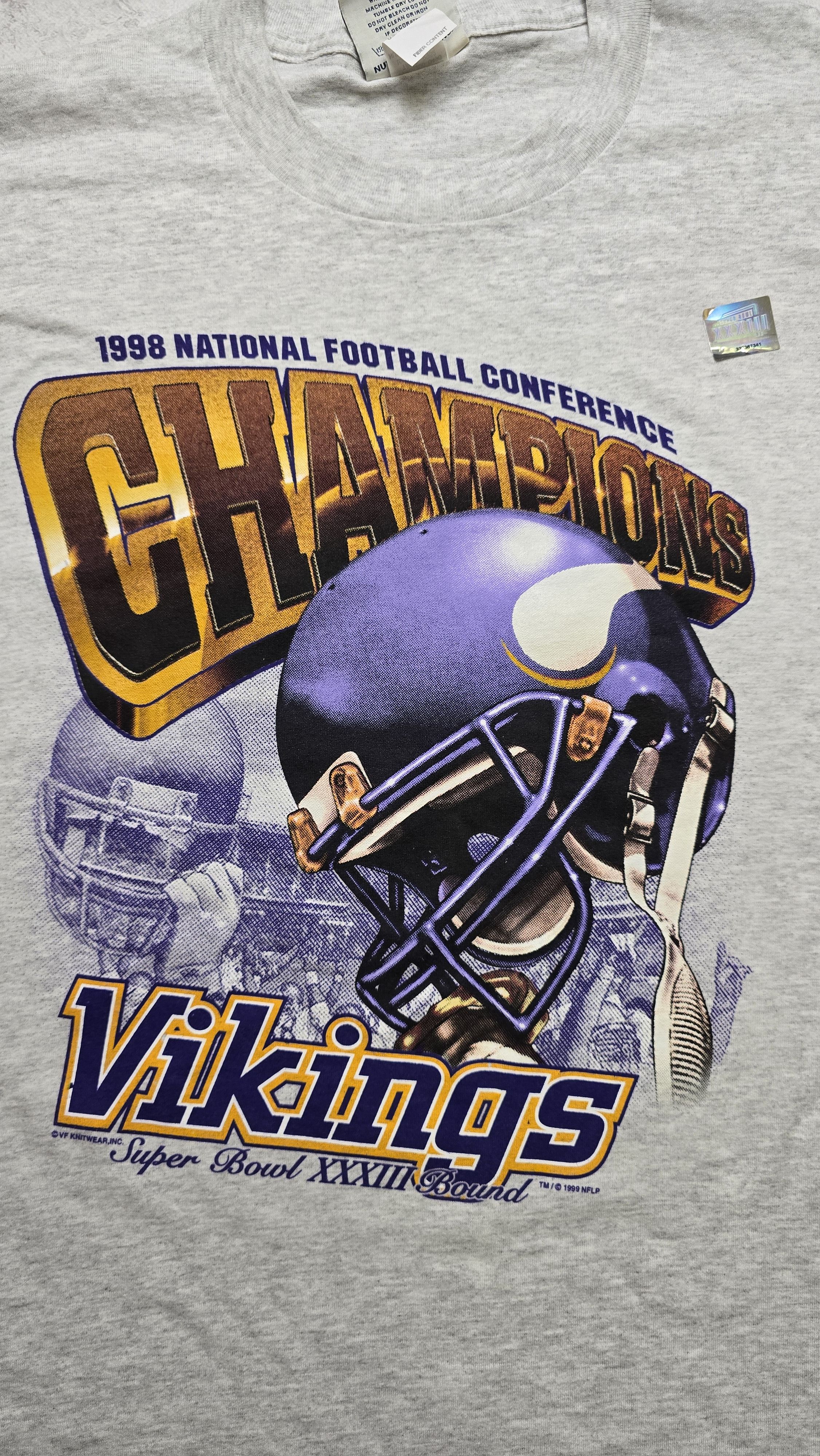 Lee VTG Vikings 1998 NFC Champions Super Bowl XXXIII T-shirt Size US L / EU 52-54 / 3 - 4 Thumbnail