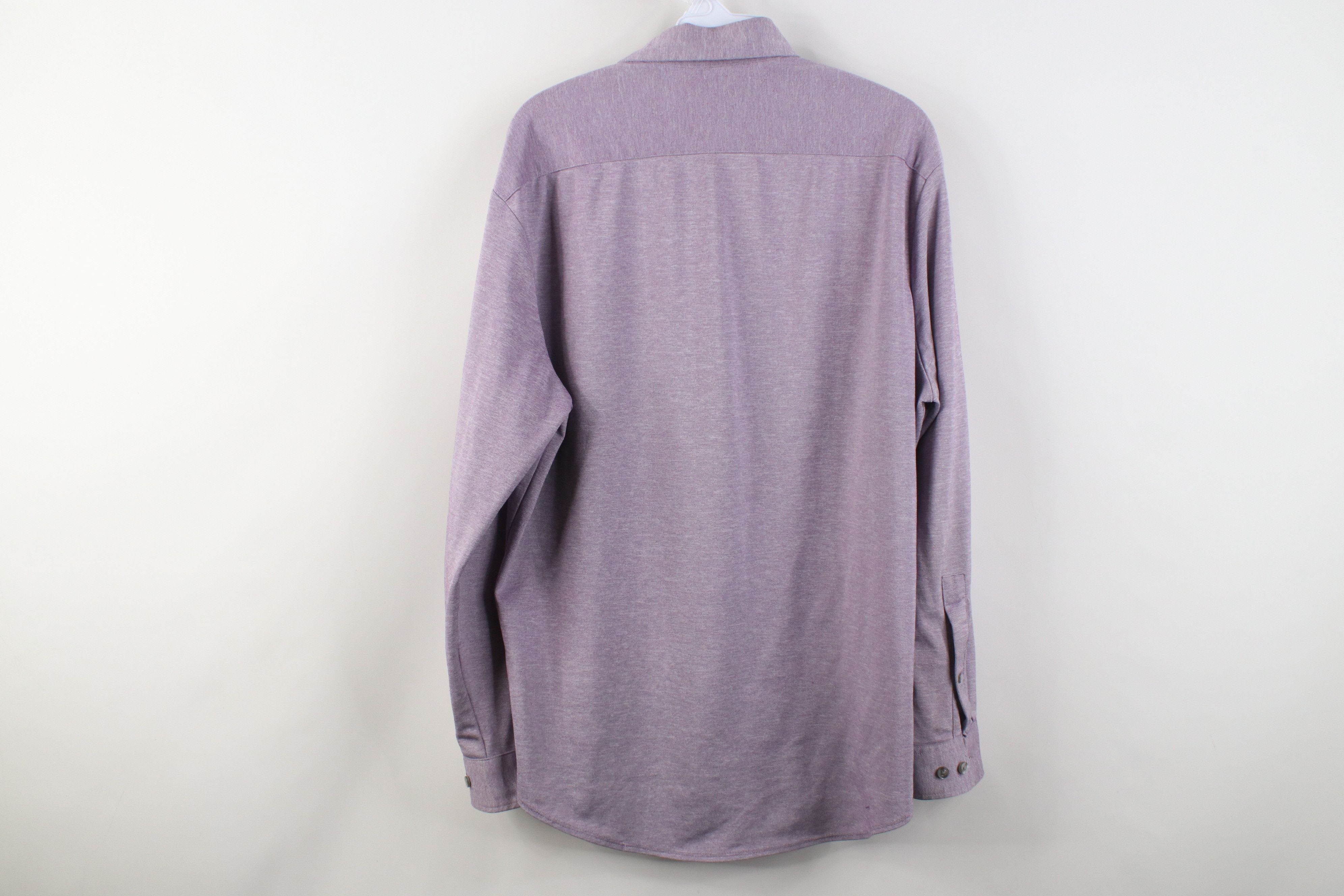 Michael Kors Michael Kors Fit Fine Gauge Knit Button Down Shirt Purple Size US L / EU 52-54 / 3 - 11 Thumbnail