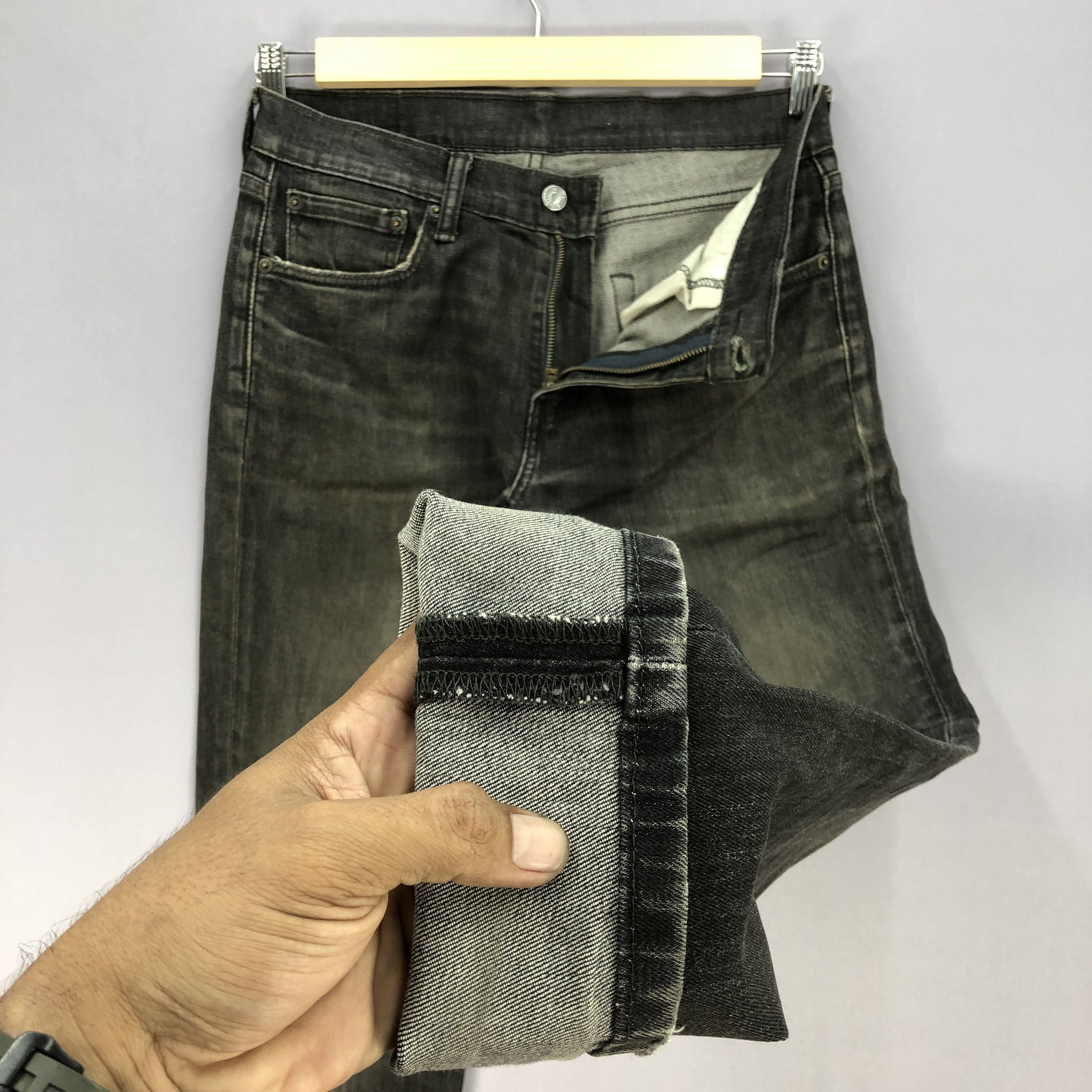 Levi's Vintage Levis Distressed Jeans Levi's Super Black Denim Size US 32 / EU 48 - 8 Thumbnail