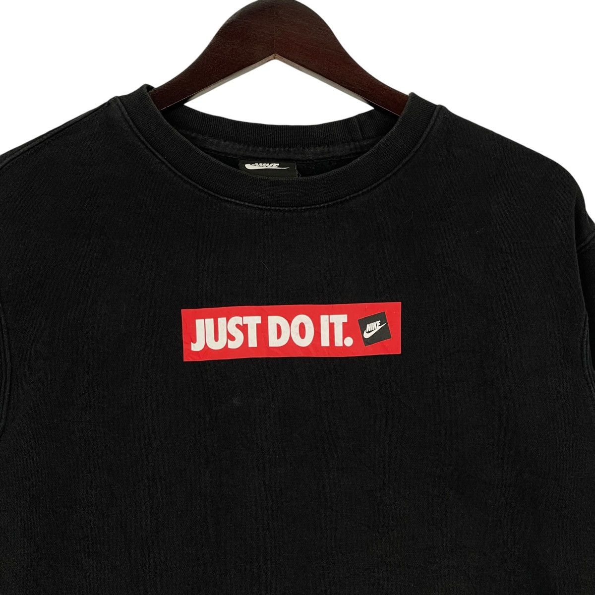 Nike × Vintage Vintage Nike Just Do It Crewneck Sweatshirt Black Pullover Size US M / EU 48-50 / 2 - 4 Thumbnail