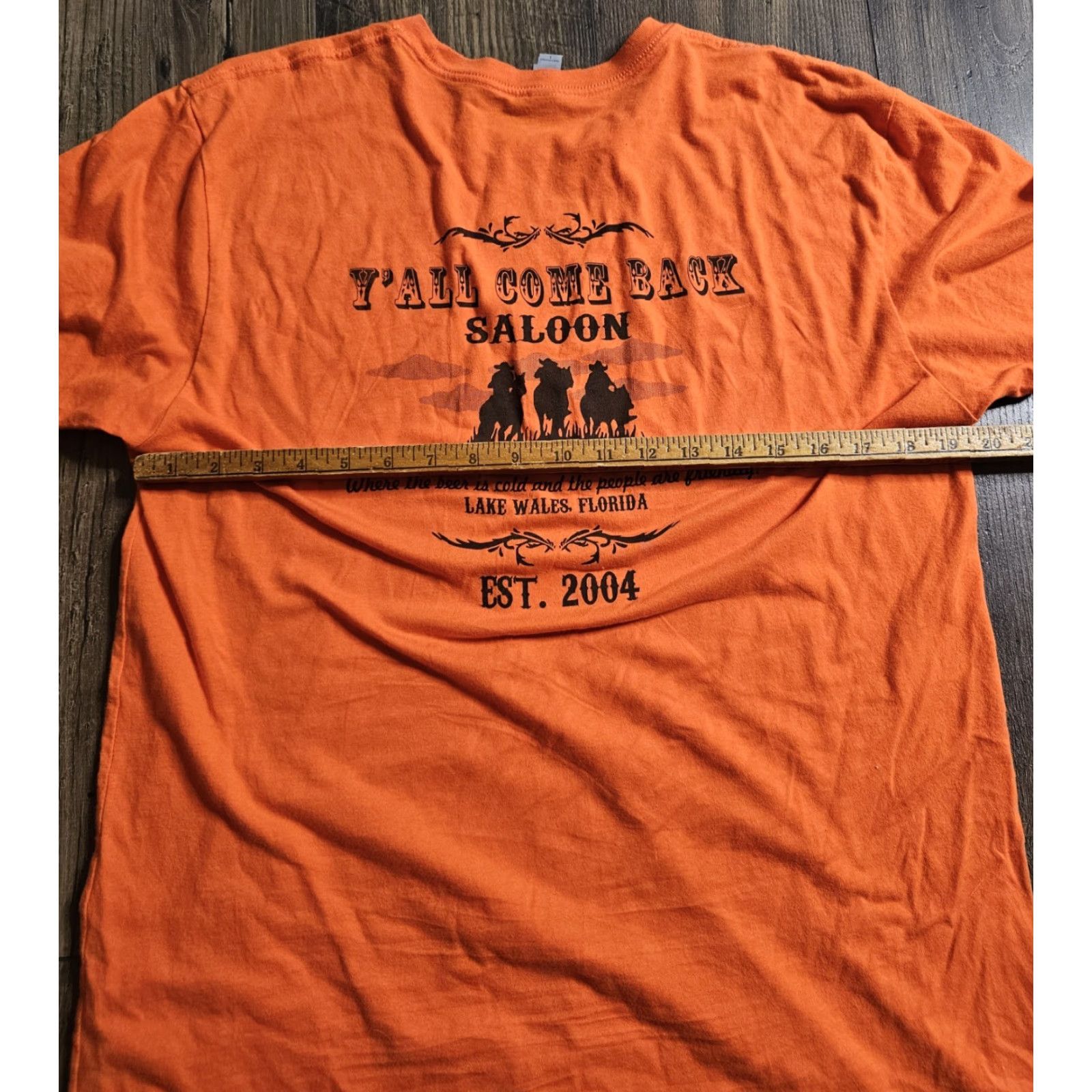 Next Level Next Level T-Shirt Mens Ya'll Come Back Saloon Lake Wales FL Orange L Biker Western City Horse Beer Graphic Print Shirts Size US L / EU 52-54 / 3 - 5 Thumbnail
