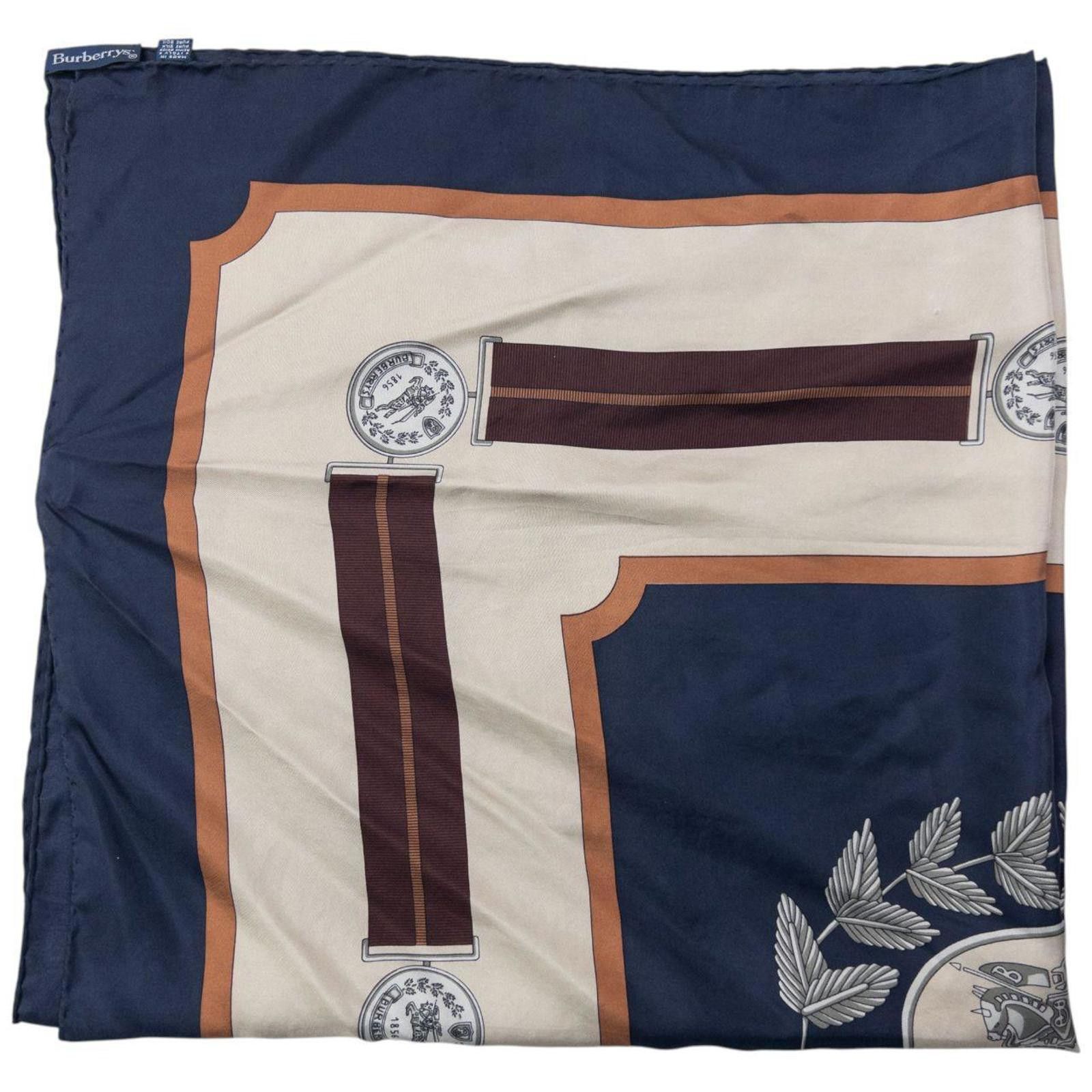 Burberry Vintage 80s Burberry Silk Scarf Size ONE SIZE - 4 Thumbnail