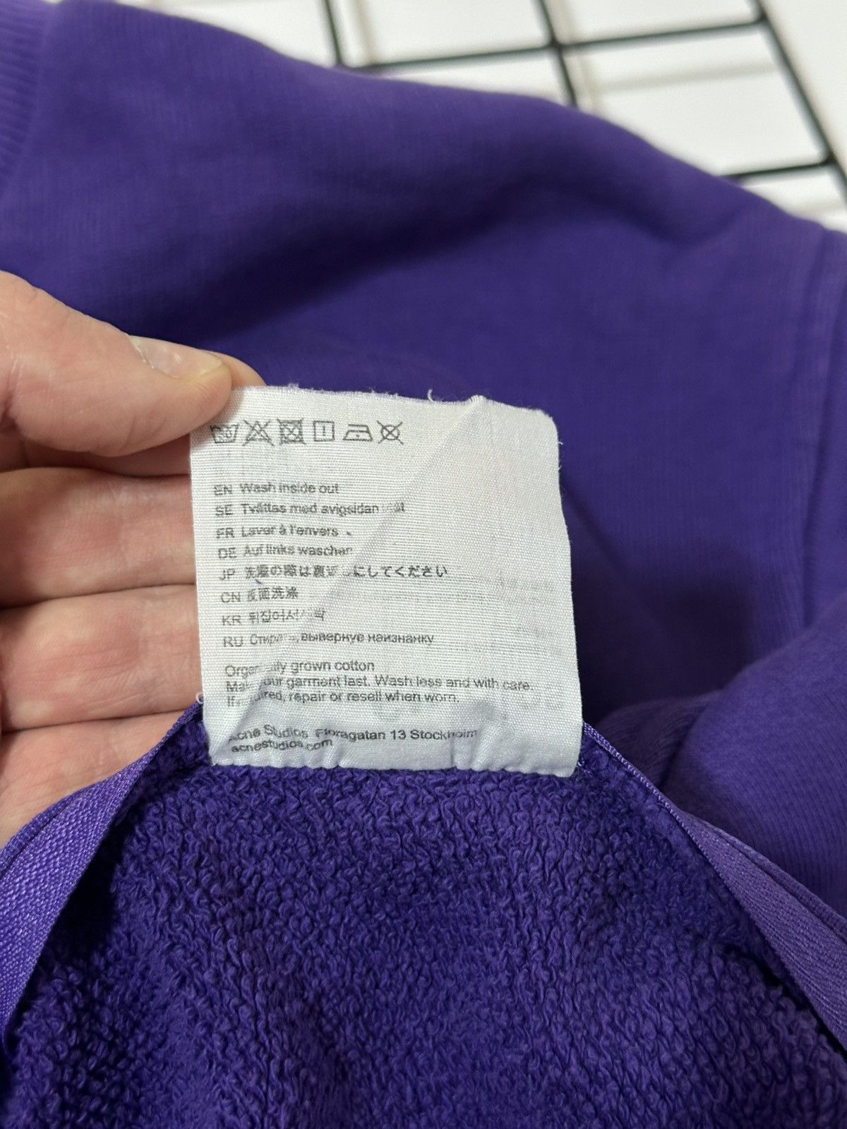 Acne Studios Distressed Logo Oversized Sweatshirt Purple