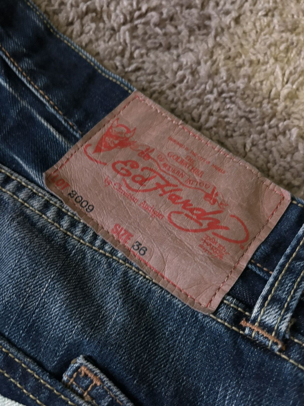 Ed Hardy Vintage Rhinestone Embroidered Y2K Ed Hardy Dragon Jeans Size US 36 / EU 52 - 10 Thumbnail