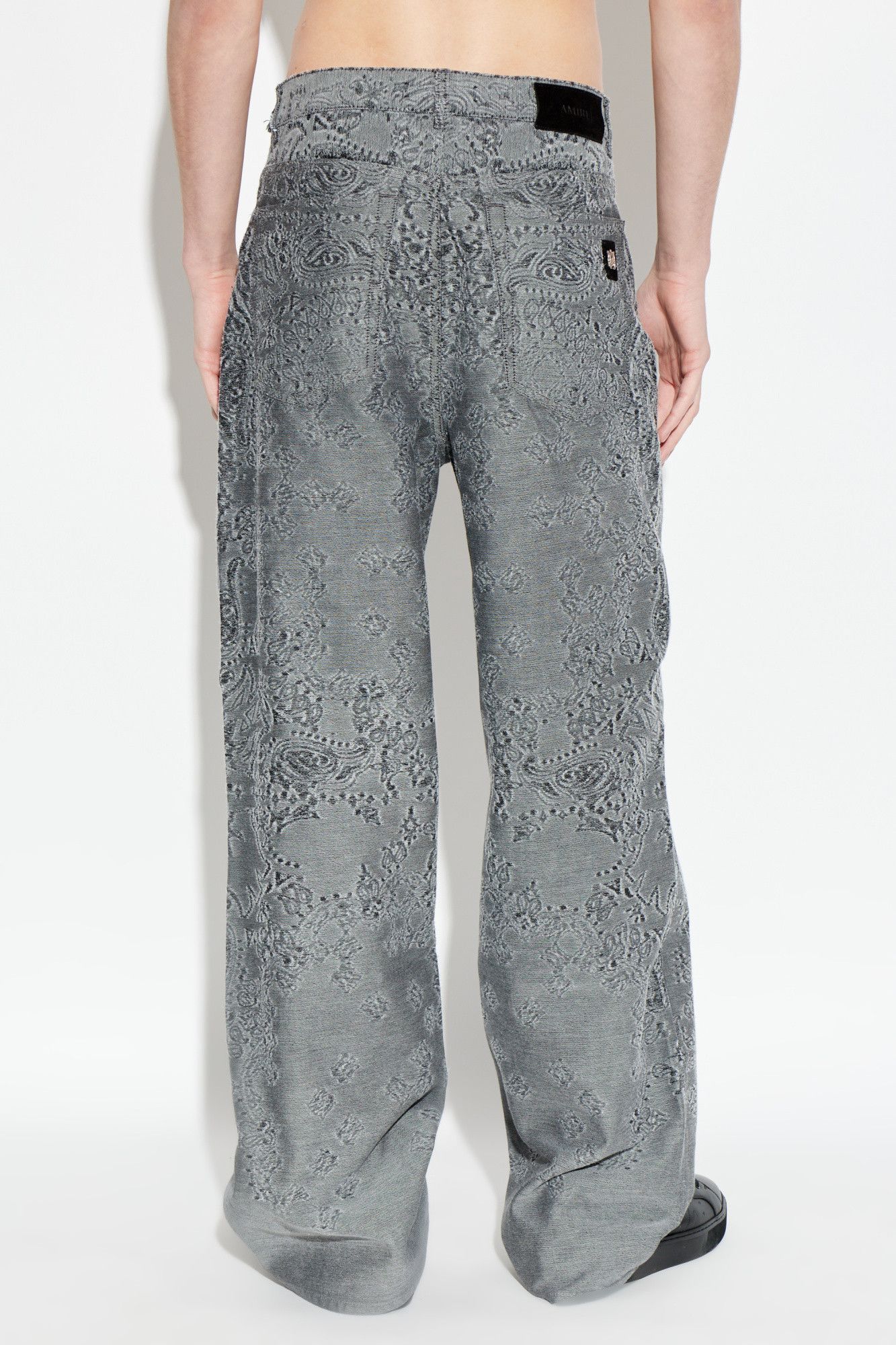 Amiri os11x0526 Paisley Wide-Leg Jeans in Grey Size US 36 / EU 52 - 4 Thumbnail