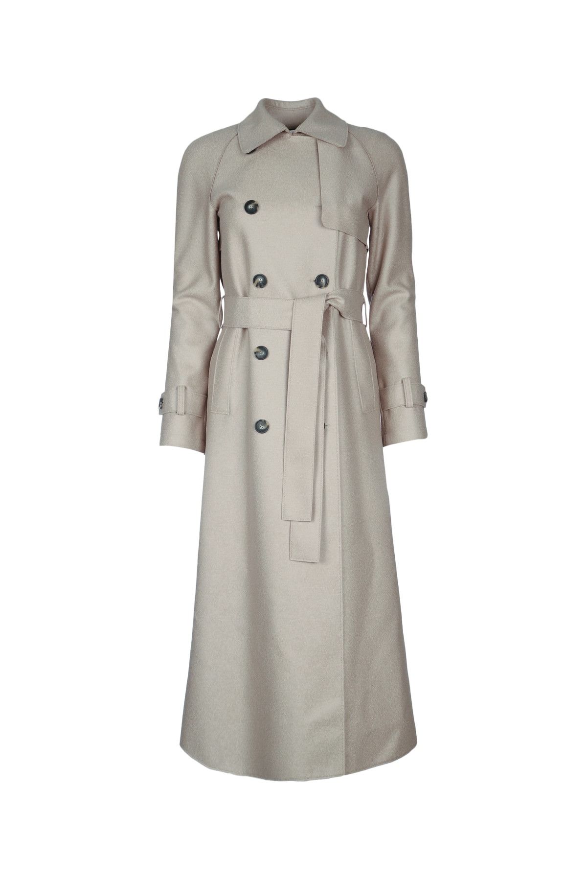 Harris Wharf London Women Long Raglan Trench Light Pressed Wool Size M / US 6-8 / IT 42-44 - 1 Thumbnail