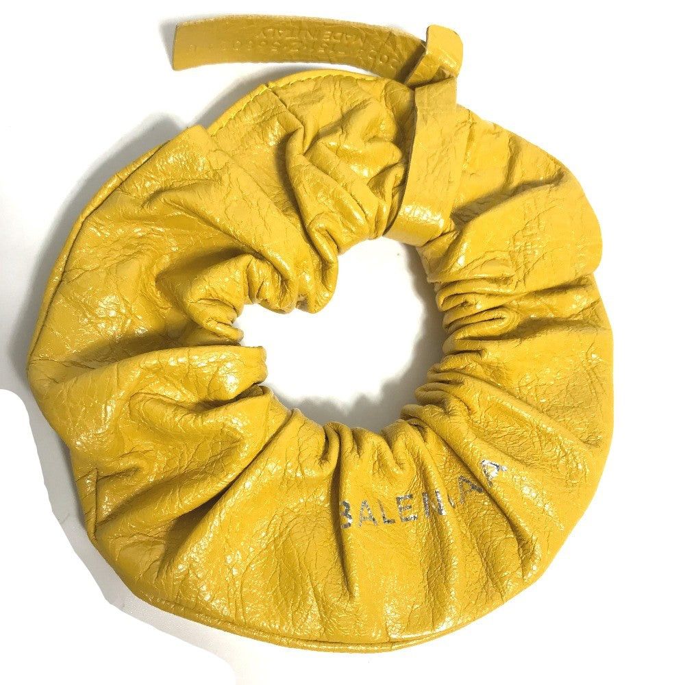 Balenciaga Balenciaga 502024 Logo Hair Accessory Elastic Scrunchie Leather Women Size ONE SIZE - 1 Thumbnail