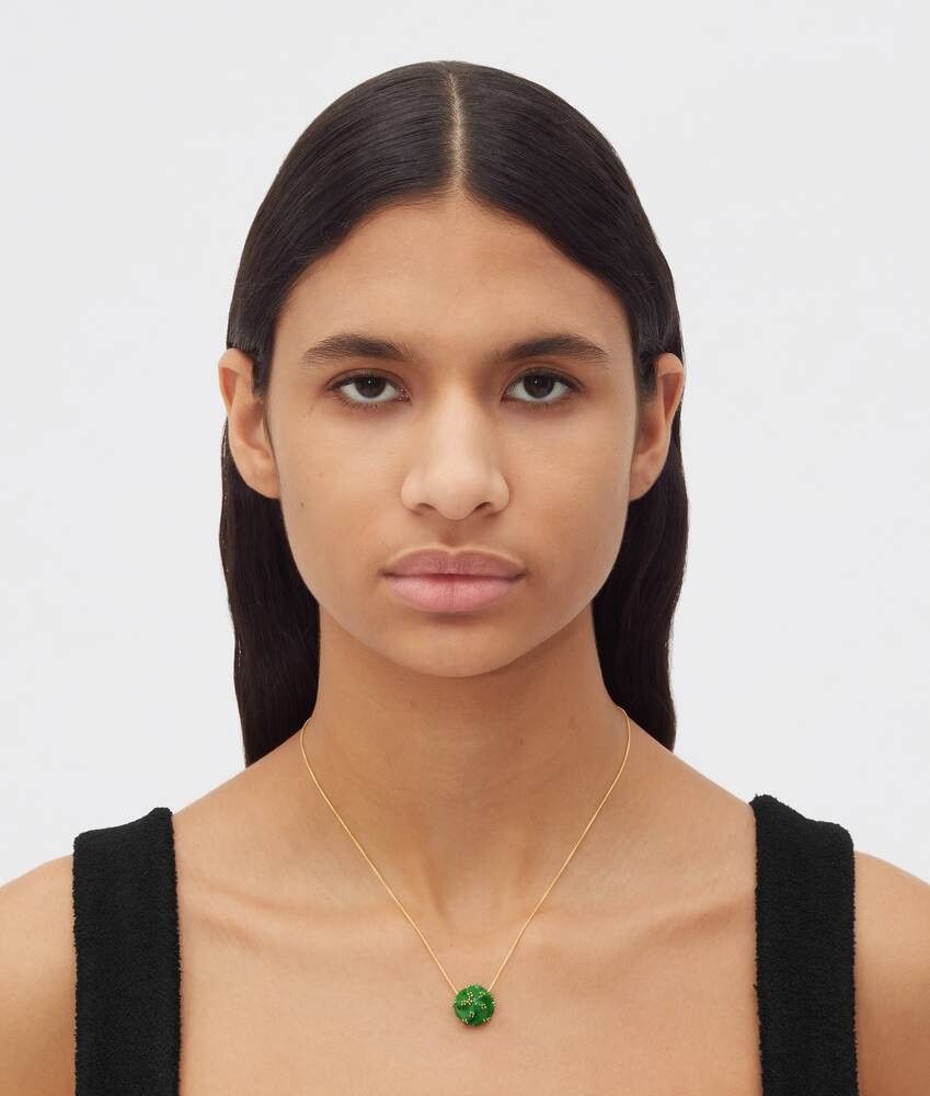 Bottega Veneta o1n1vont0325 Size: OS / Unisex Fern Necklace in Gold/Green Size ONE SIZE - 3 Thumbnail