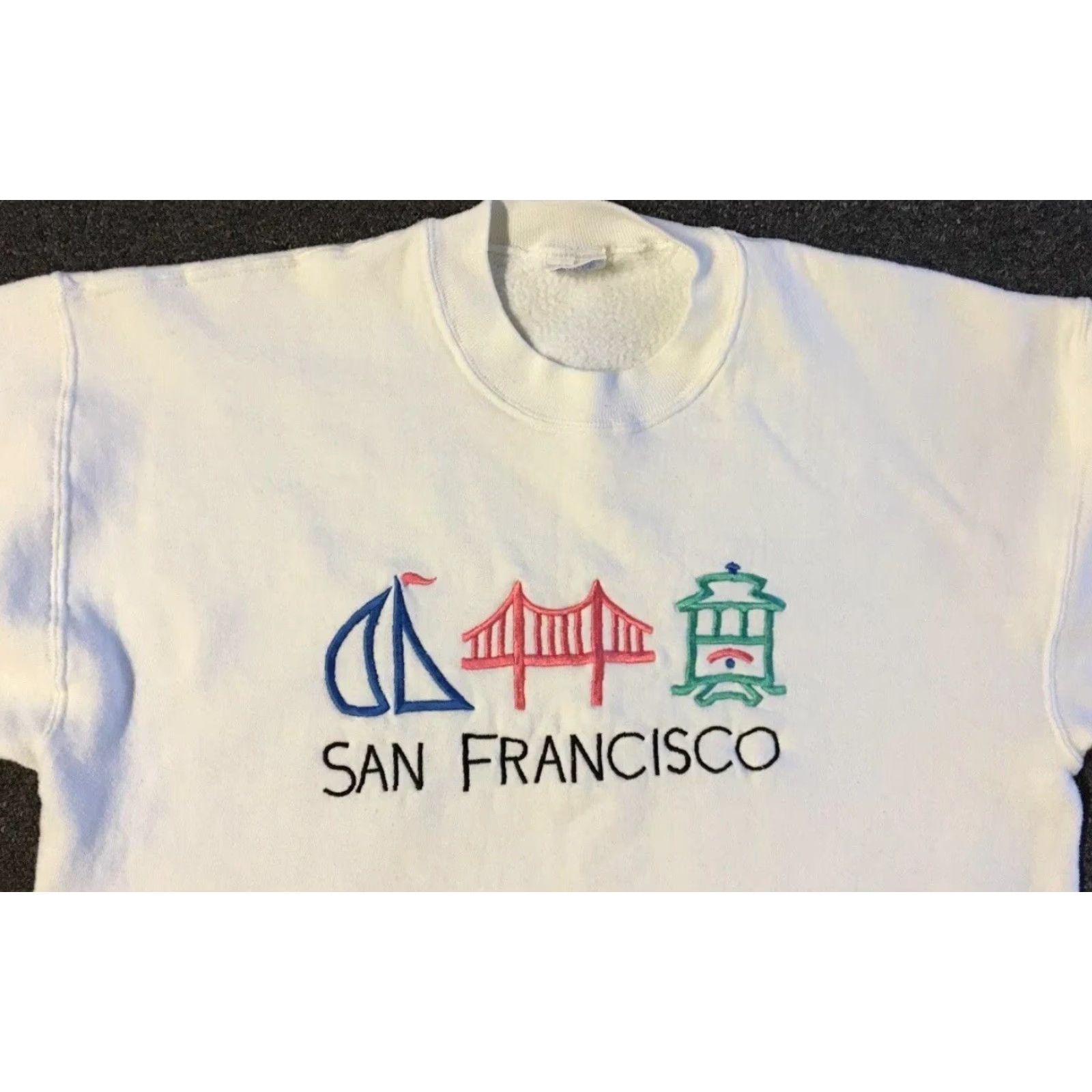 Vintage VINTAGE San Francisco Hoodie Mens Small White 90s 80s Surf Skate Grunge Art Beach USA California Size US S / EU 44-46 / 1 - 6 Thumbnail